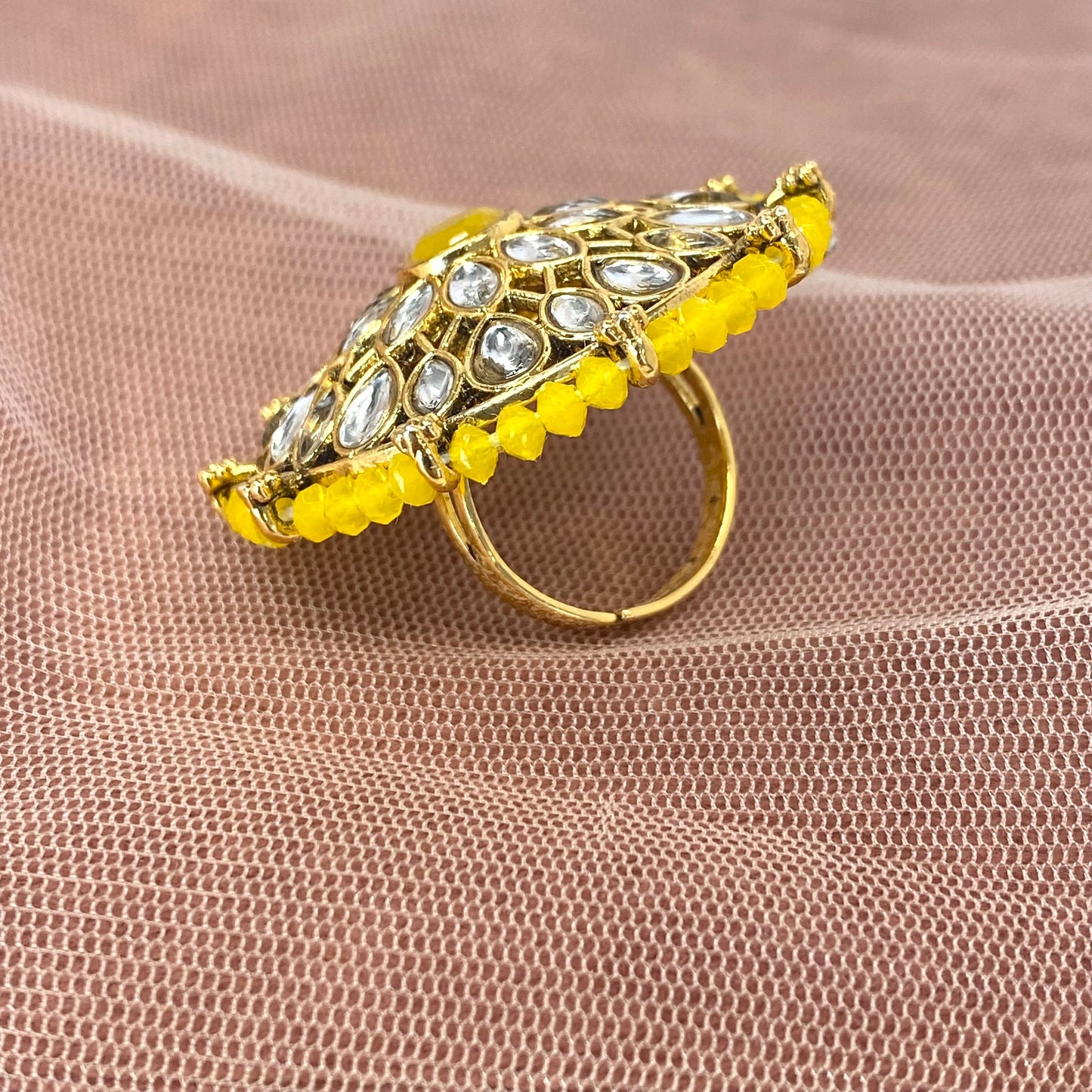 Medium Ring - Yellow/ Fashion Jewellery/ Gift for Women/Indian/Pakistani style