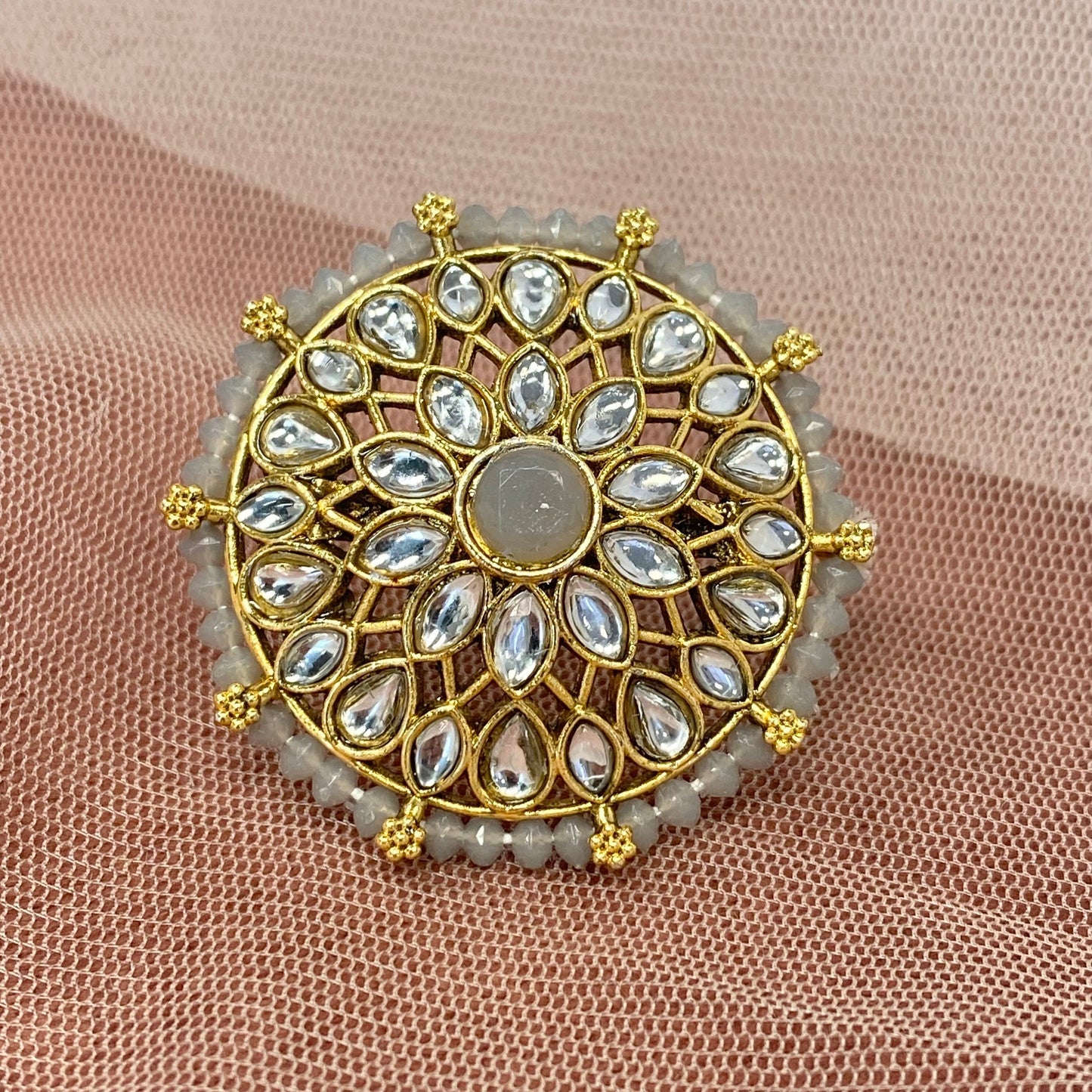 Medium Ring - Grey/ Fashion Jewellery/ Gift for Women/Indian/Pakistani style