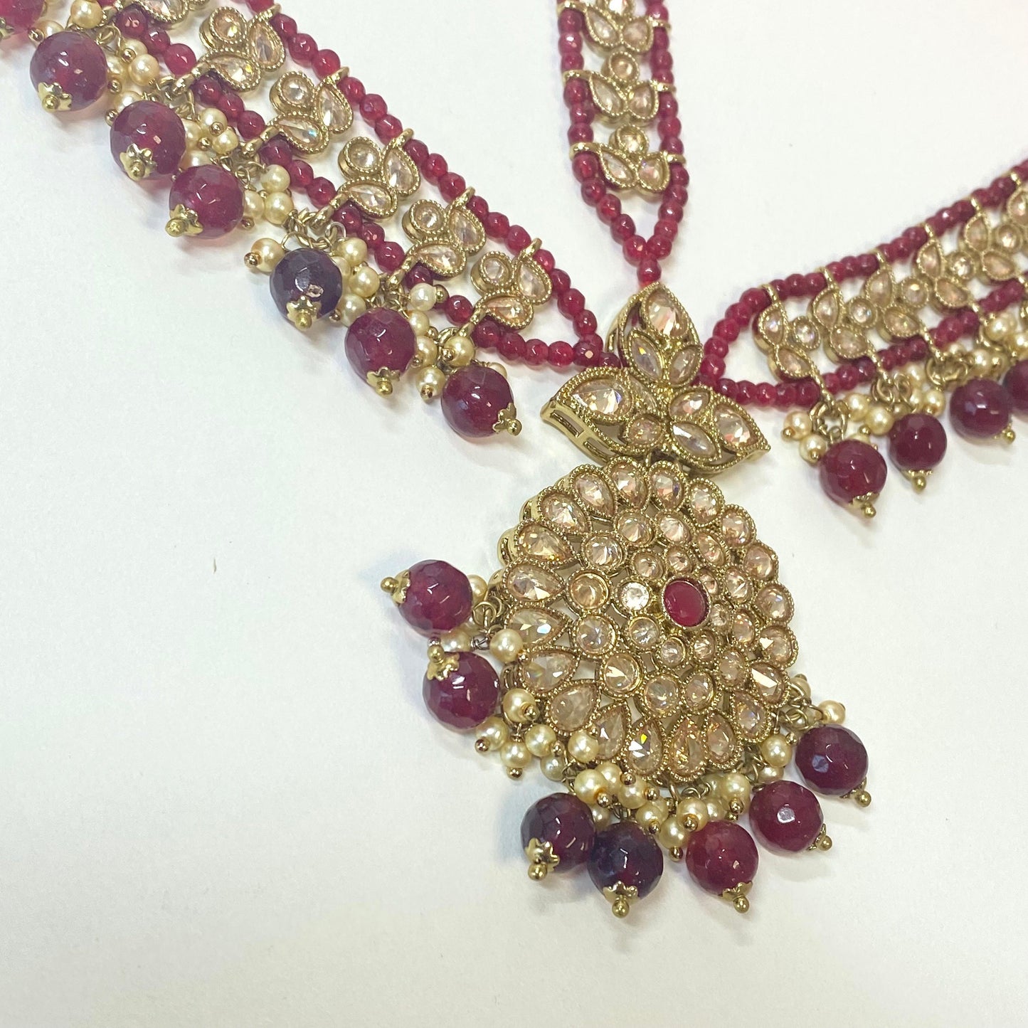 Maroon Mathapatti (Headband) /Indian/Pakistani/Fashion Jewellery/ Bridal Forehead Jewellery Headpiece/Bollywood /phoolpatti