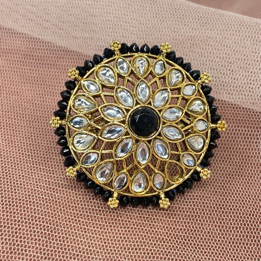 Medium Ring - Black/ Fashion Jewellery/ Gift for Women/Indian/Pakistani style
