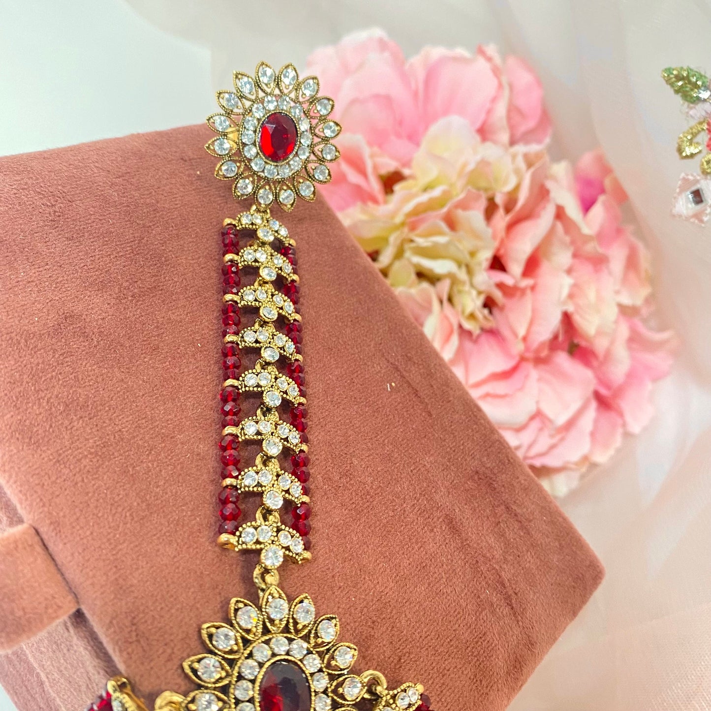 Hand Harness - Red/ Fashion Jewellery/ Gift for Women/Indian/Pakistani style /Haathphool/Hand Accessory