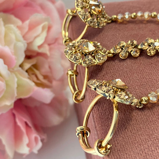 Hand Harness - Golden (3 ring)/ Fashion Jewellery/ Gift for Women/Indian/Pakistani style /Haathphool/Hand Accessory