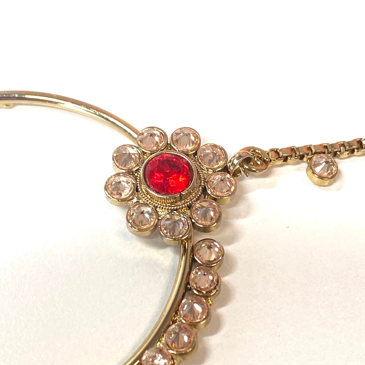 Non-Piercing Nose Ring - Red/ Fashion Jewellery/ Gift for Women/Indian/Pakistani style/Nath /Indian Nose Jewellery