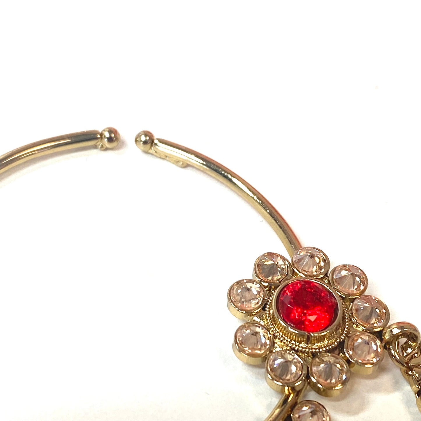 Non-Piercing Nose Ring - Red/ Fashion Jewellery/ Gift for Women/Indian/Pakistani style/Nath /Indian Nose Jewellery