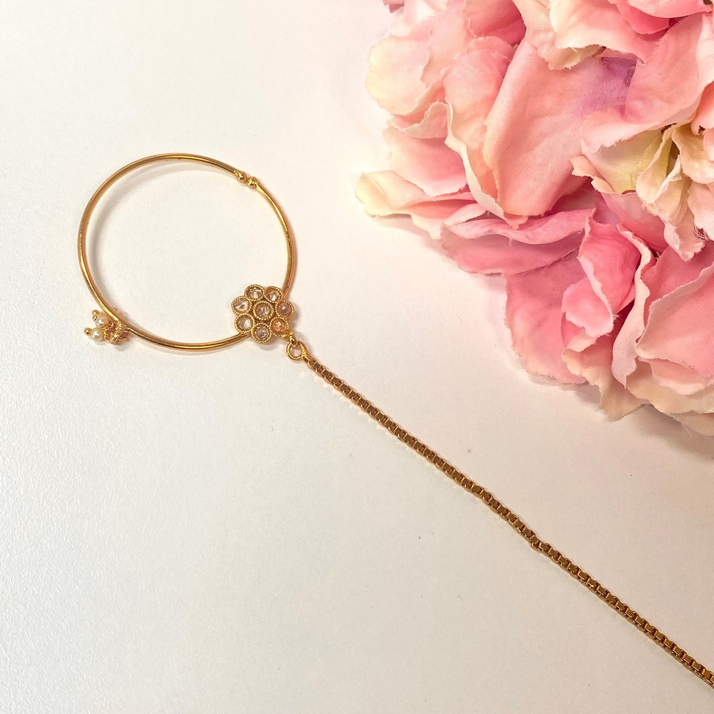 Non-Piercing Nose Ring - Champagne (left)/ Fashion Jewellery/ Gift for Women/Indian/Pakistani style/Nath /Indian Nose Jewellery