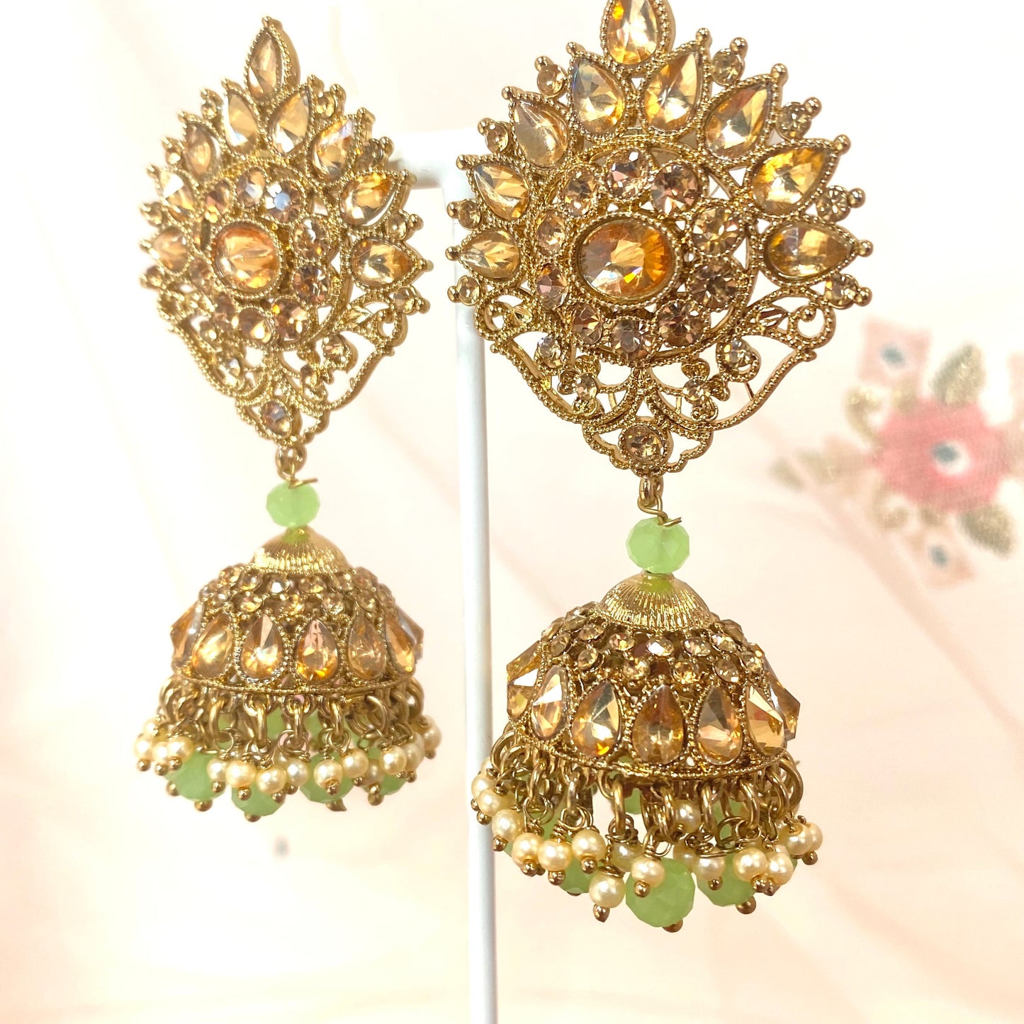 Medium Jhumka Earrings - Mint/ Indian Style Earring/ Fashion Jewellery/ Gift for Women