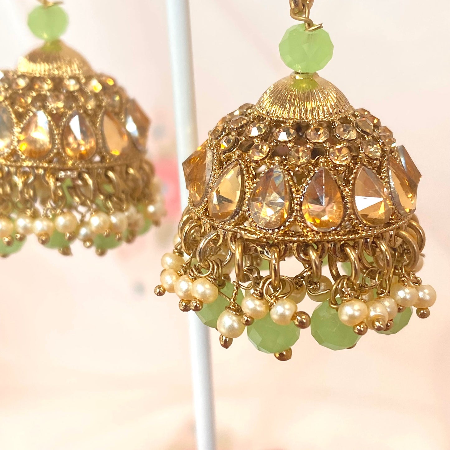 Medium Jhumka Earrings - Mint/ Indian Style Earring/ Fashion Jewellery/ Gift for Women