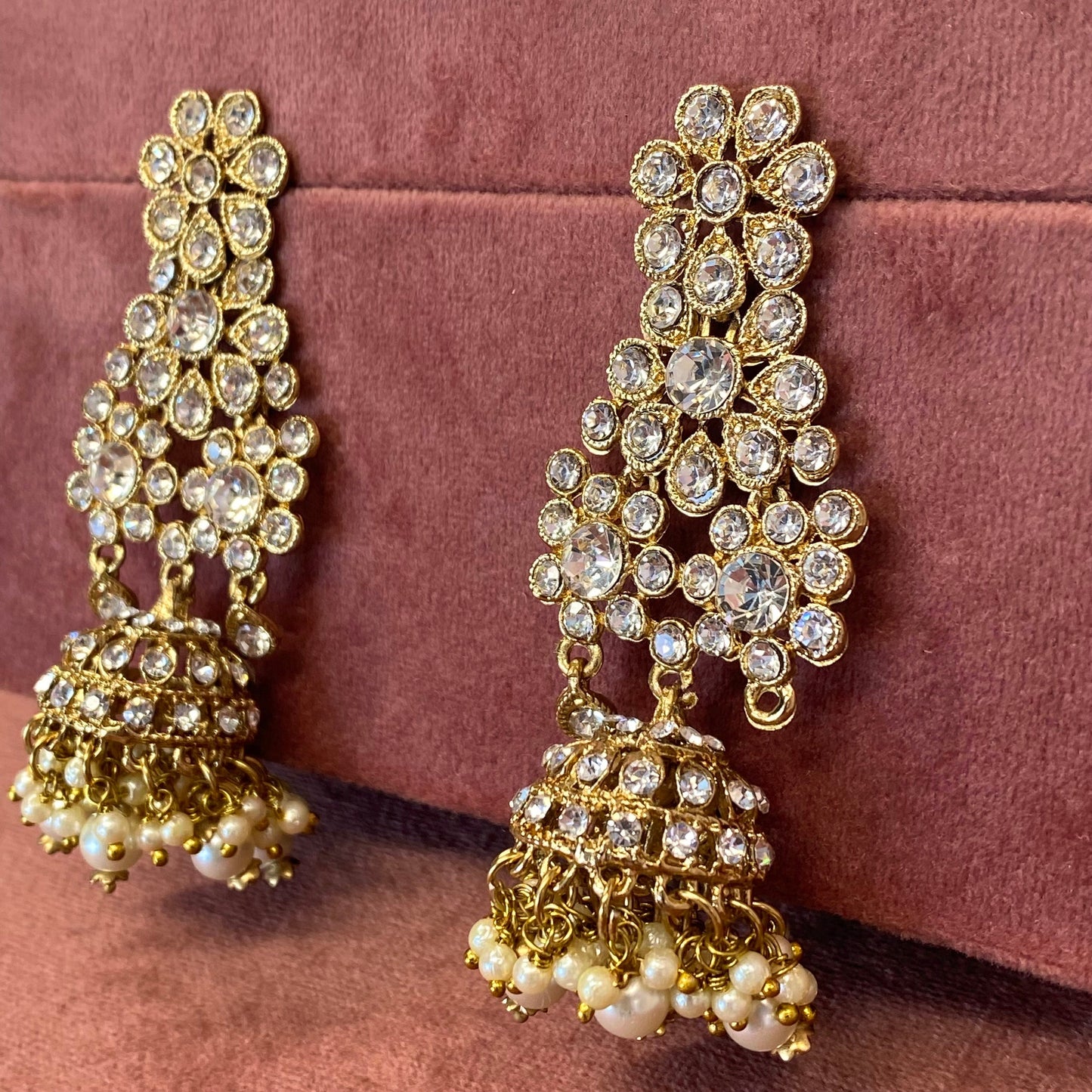 Clear Earring and Tikka Set