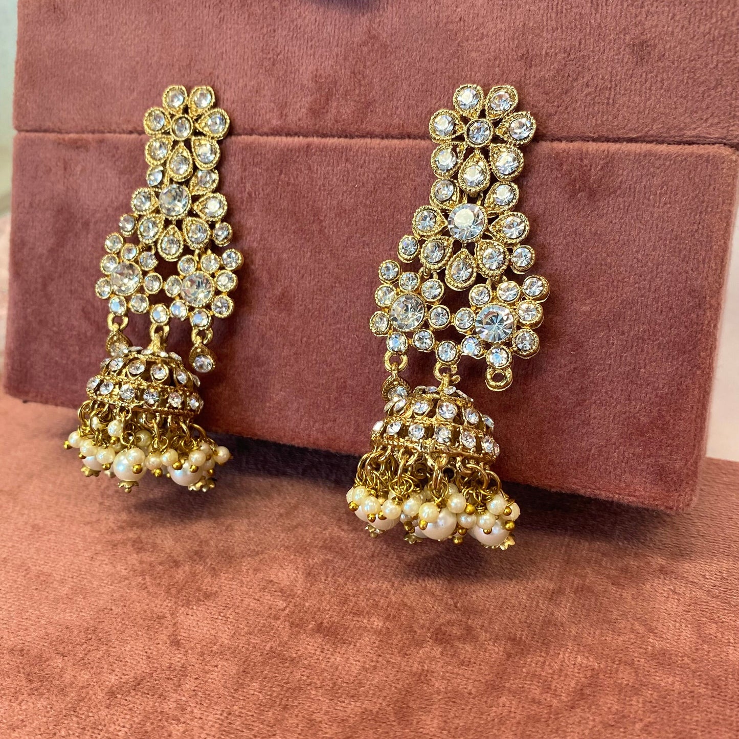 Clear Earring and Tikka Set