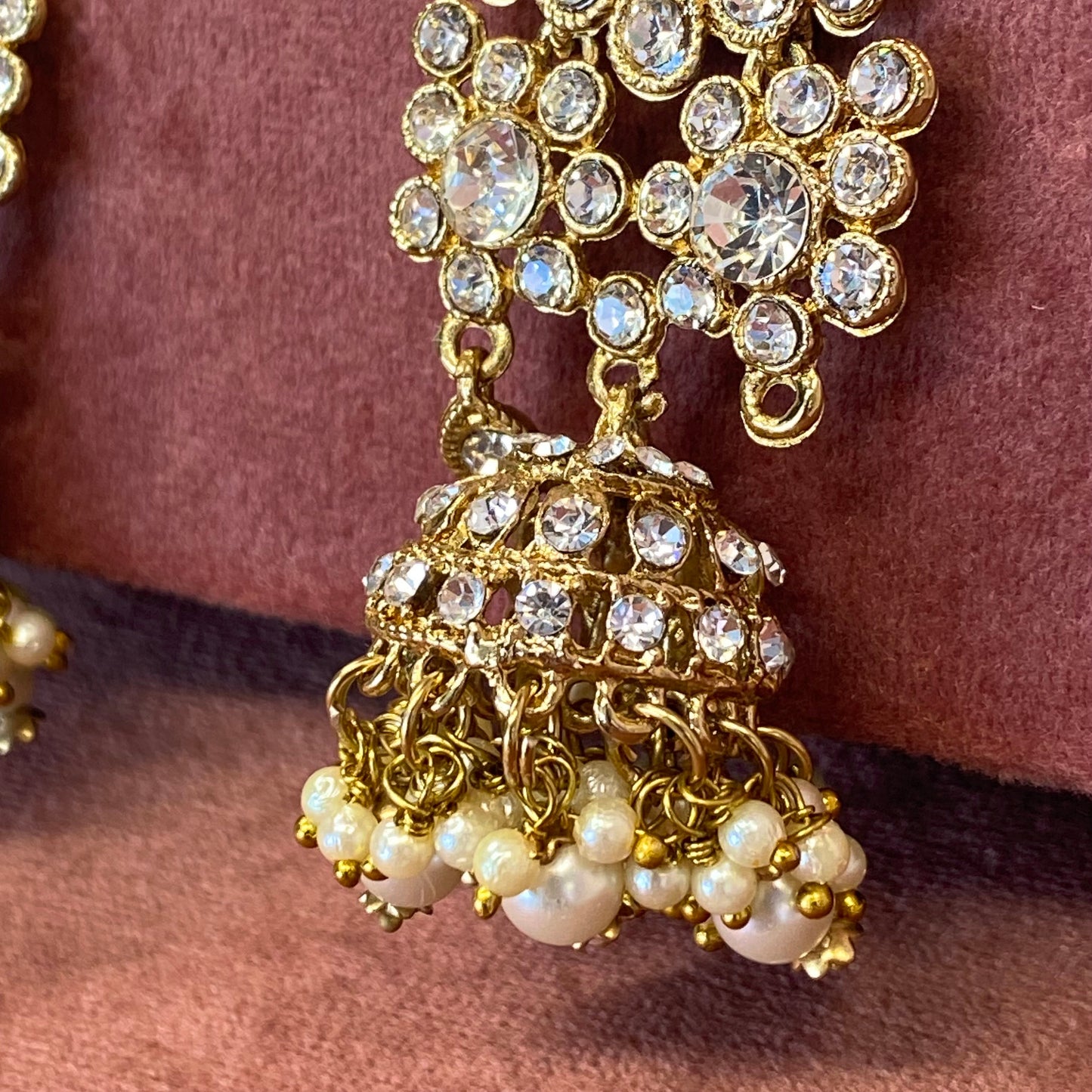 Clear Earring and Tikka Set