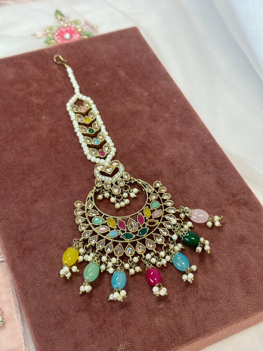 Multicolour Large Tikka - Slightly Faulty/ Tikli/ Indian/ Pakistani Fashion Jewellery/ Maang Tikkas