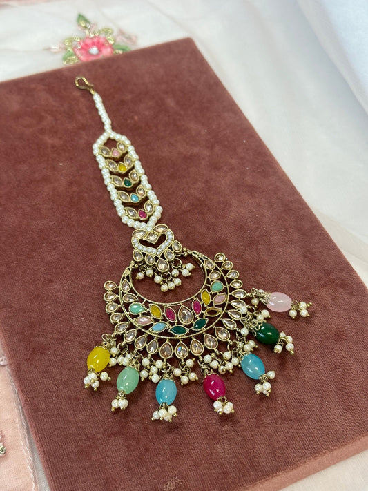 Multicolour Large Tikka - Slightly Faulty/ Tikli/ Indian/ Pakistani Fashion Jewellery/ Maang Tikkas