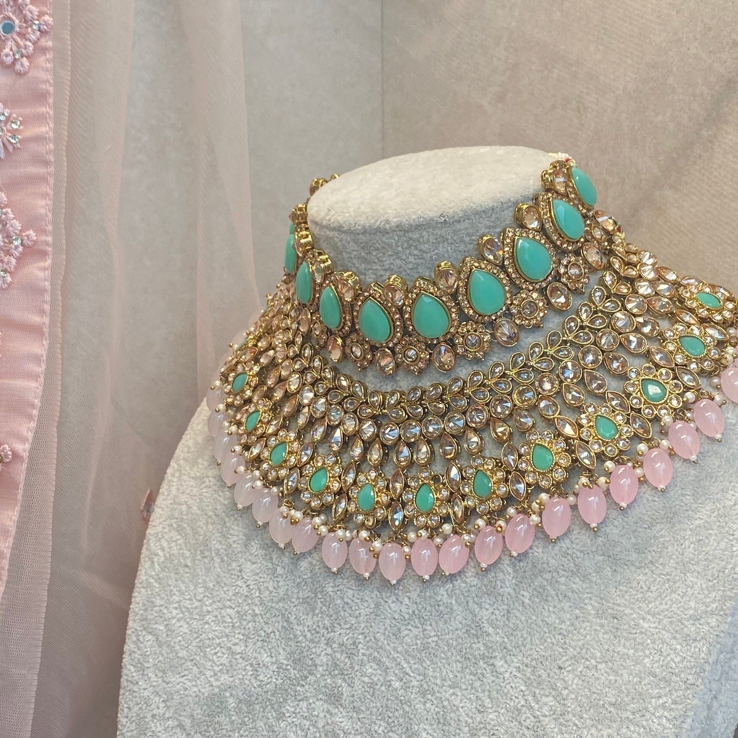 Pastel Bridal Double Necklace Set