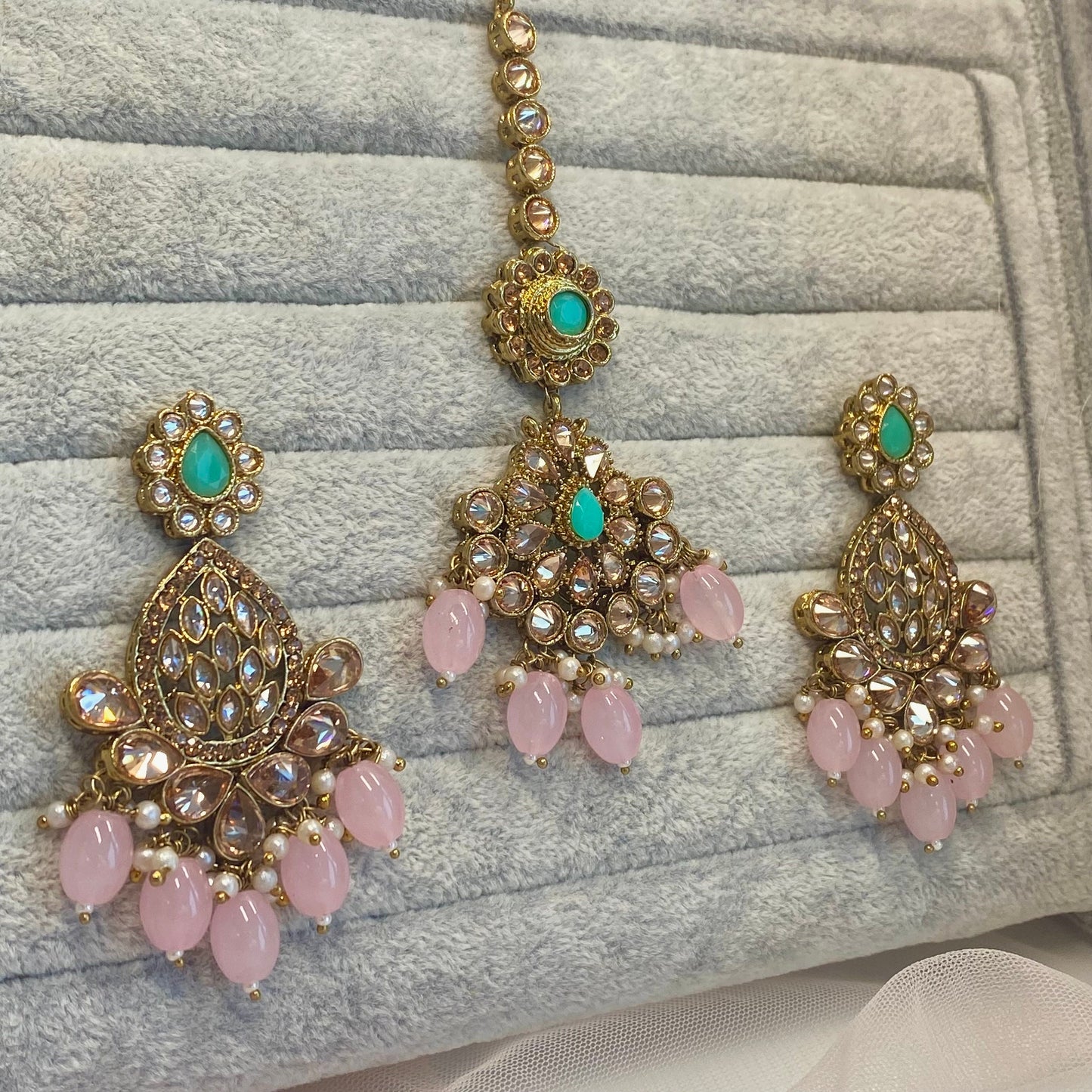 Pastel Bridal Double Necklace Set