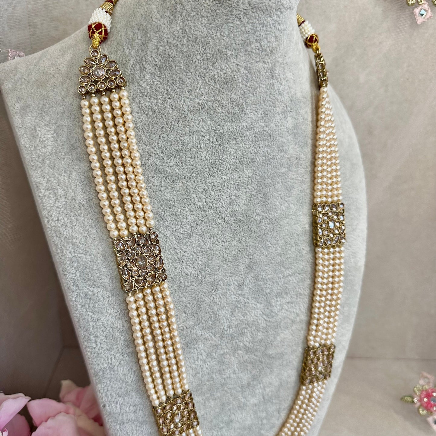 Champagne Long Mala/ Haar/ Long Necklace/ Unique Style/ Indian/ Pakistani/Fashion Jewellery/ Gift for Women