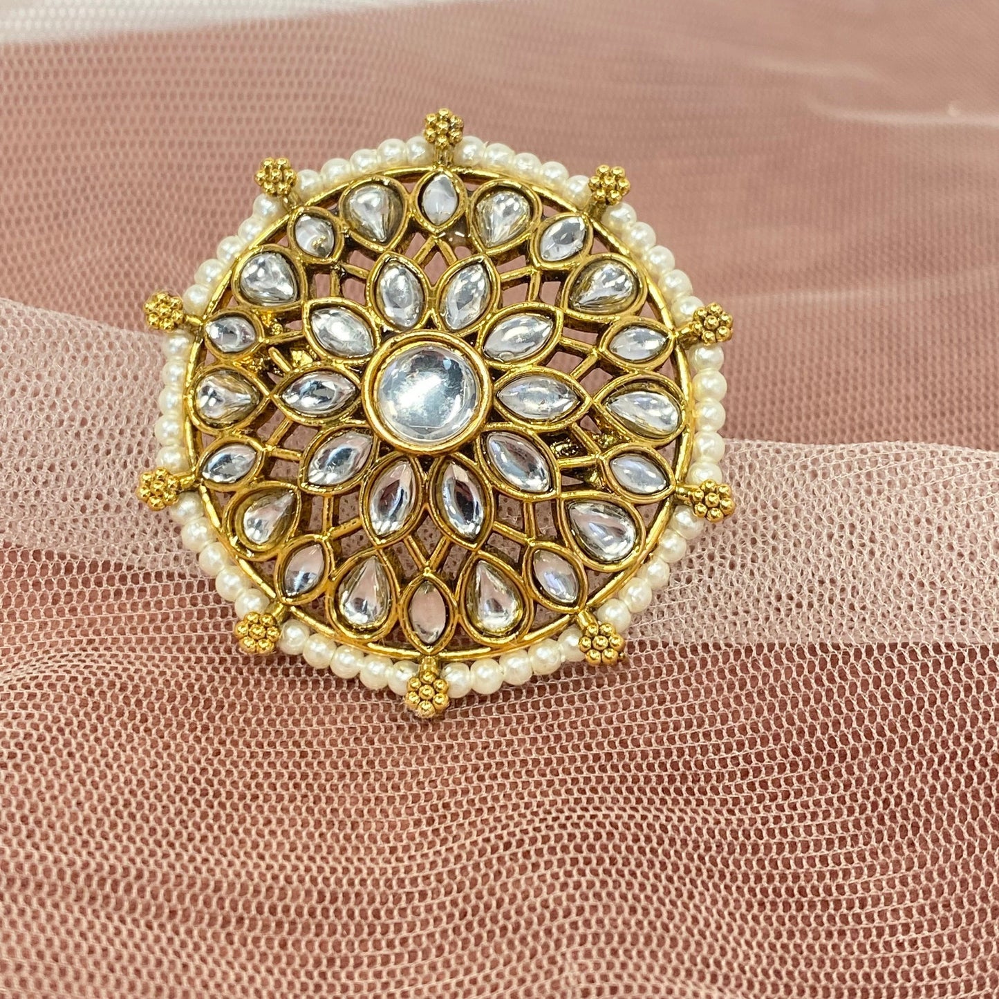 Medium Ring - White/ Fashion Jewellery/ Gift for Women/Indian/Pakistani style