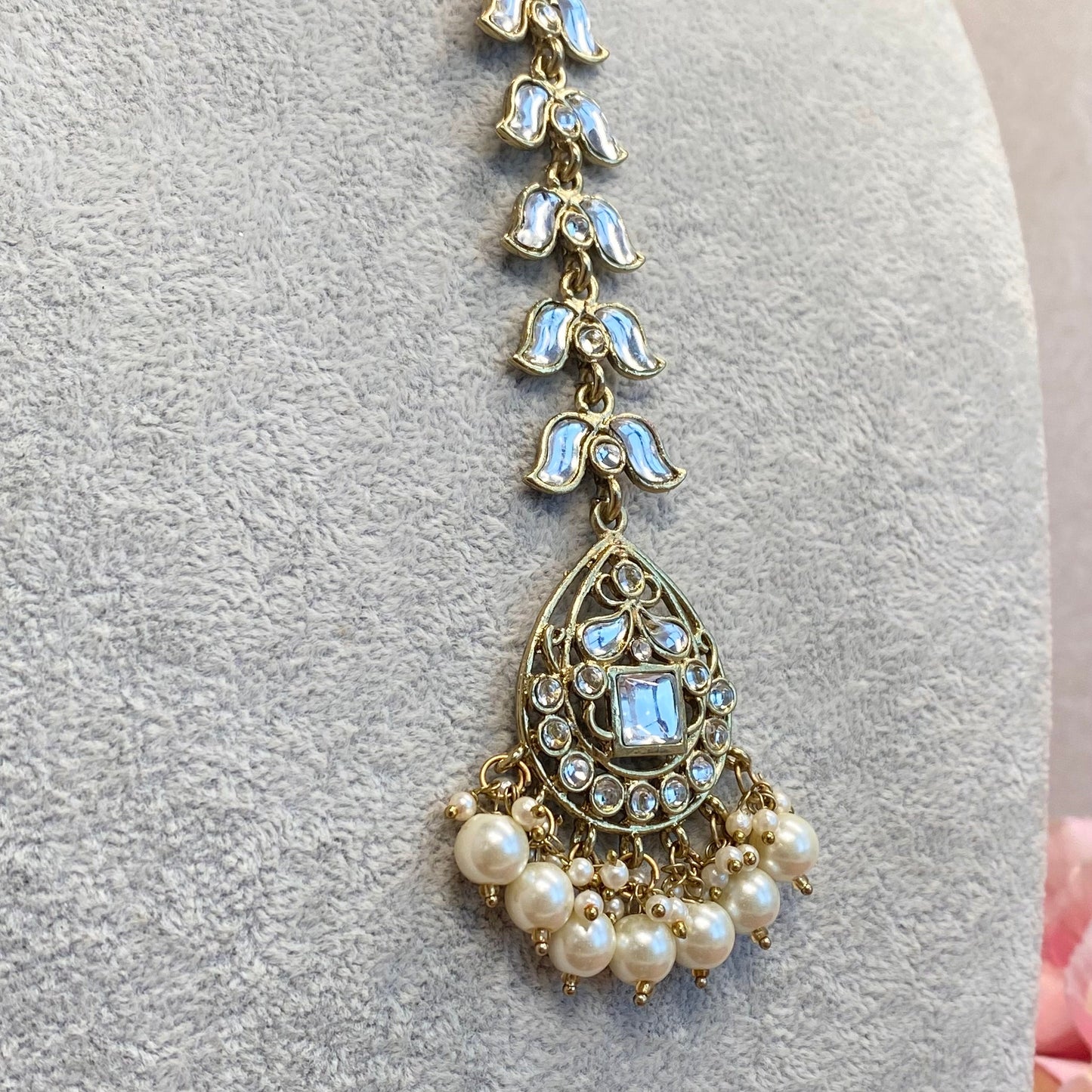 Faux Kundan Choker set Earring/ Tikka/ Tikli/ Indian/ Pakistani/Fashion Jewellery/ Gift for Women