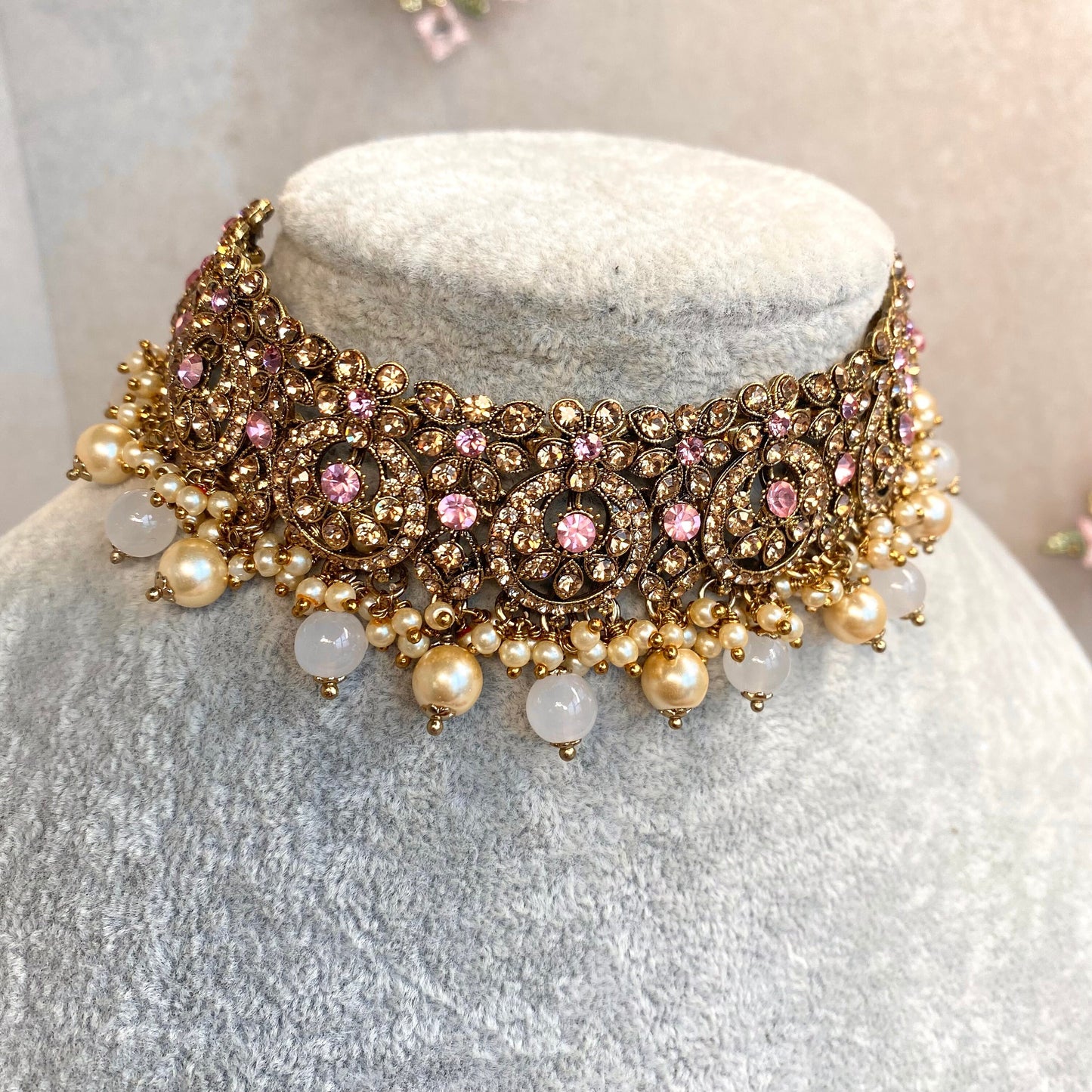 Crystal Choker Only- Light Pink