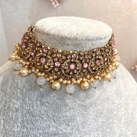 Crystal Choker Only- Light Pink