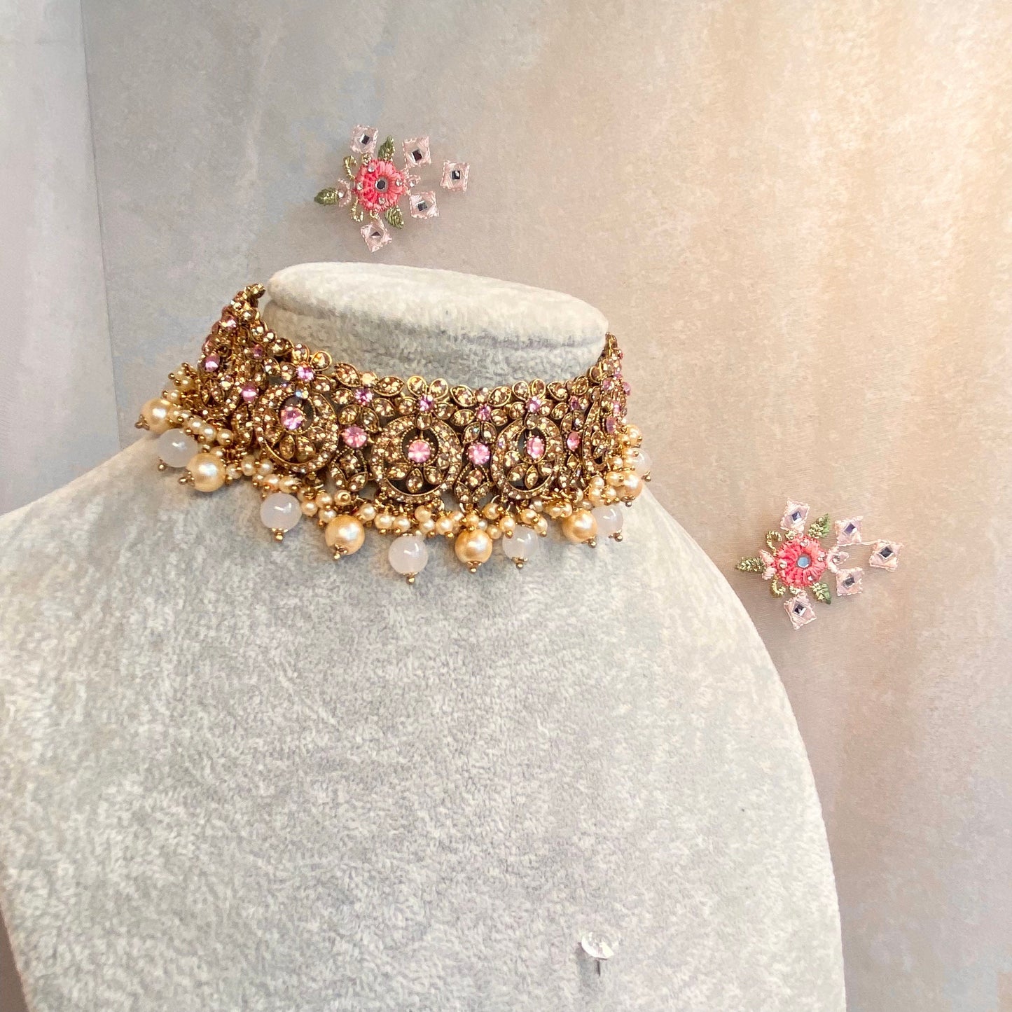 Crystal Choker Only- Light Pink