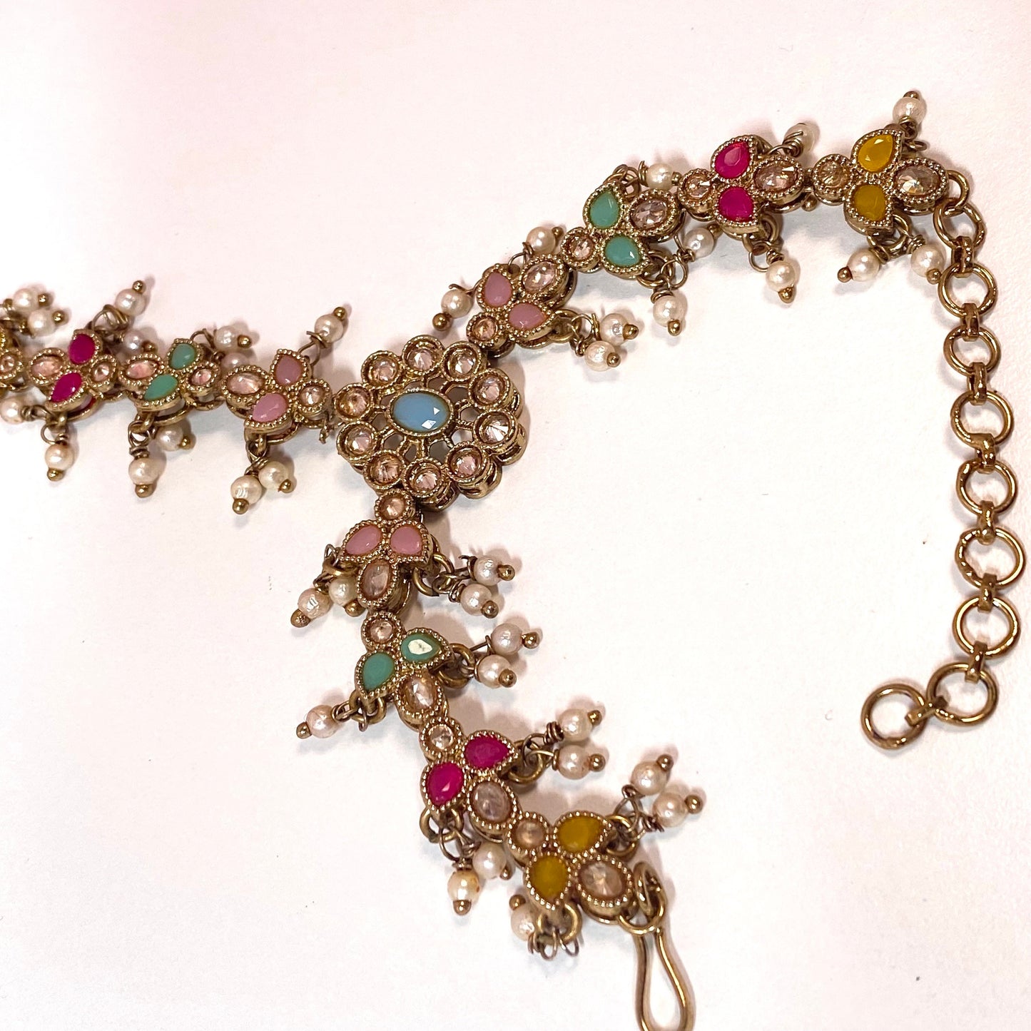 Hand Harness - Pastel Multicoloured/ Fashion Jewellery/ Gift for Women/Indian/Pakistani style /Haathphool/Hand Accessory