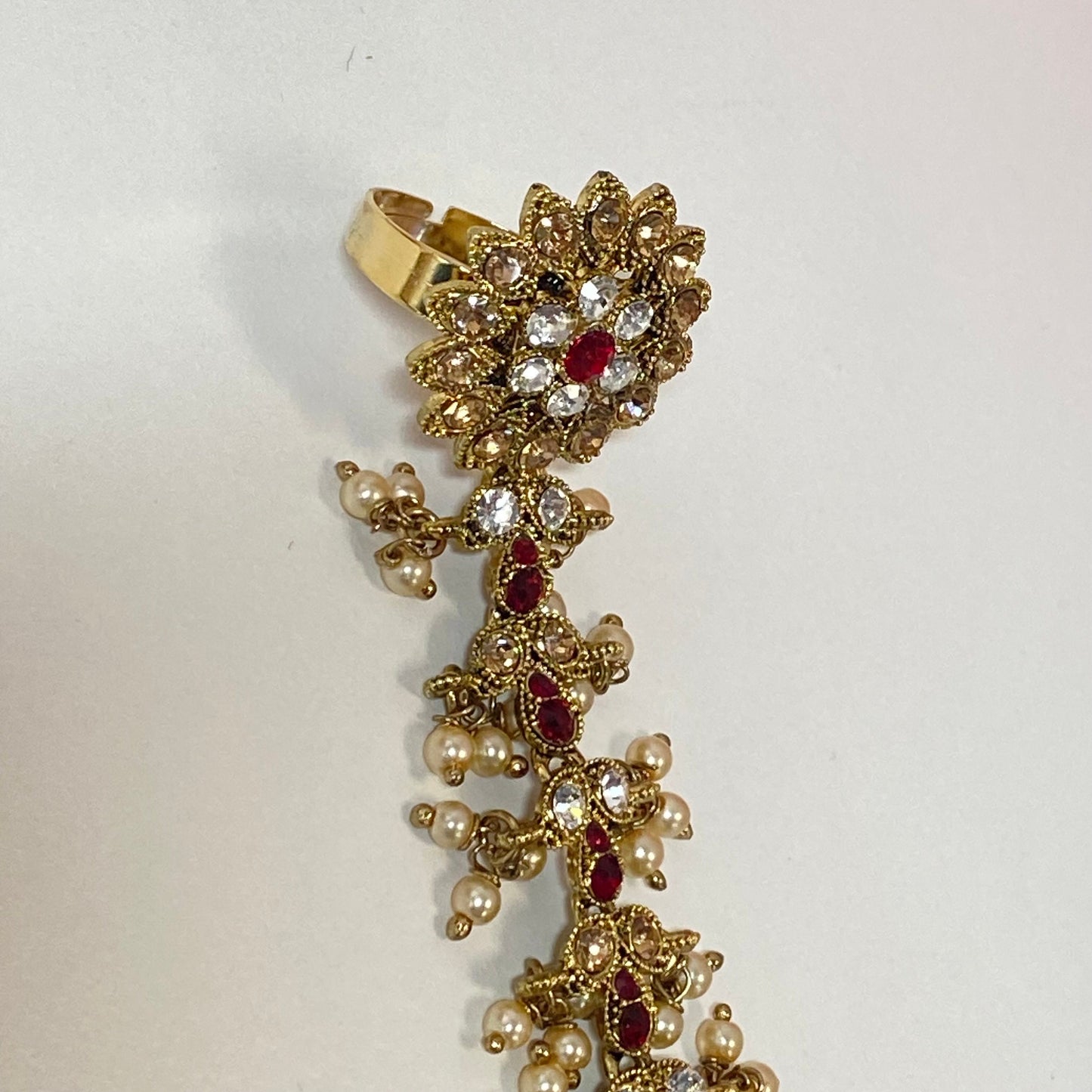 Hand Harness - Golden/Silver and Red/ Fashion Jewellery/ Gift for Women/Indian/Pakistani style /Haathphool/Hand Accessory