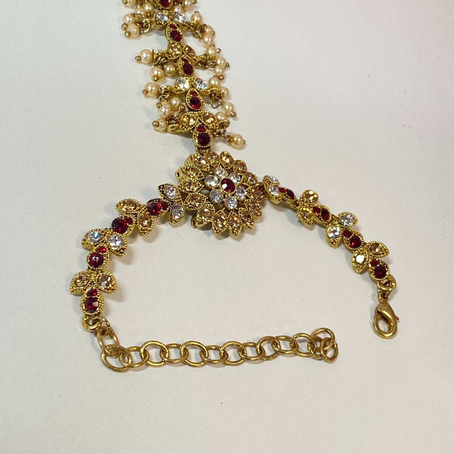 Hand Harness - Golden/Silver and Red/ Fashion Jewellery/ Gift for Women/Indian/Pakistani style /Haathphool/Hand Accessory