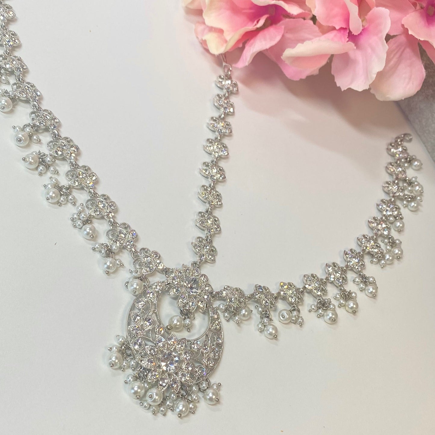 Silver Mathapatti /Indian/Pakistani/Fashion Jewellery/ Bridal Forehead Jewellery Headpiece/Bollywood /phoolpatti