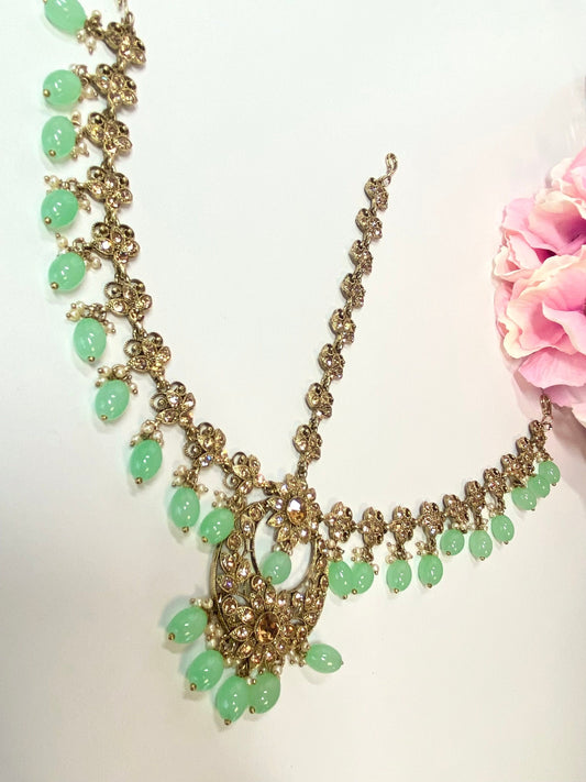 Mint Mathapatti (Headband) /Indian/Pakistani/Fashion Jewellery/ Bridal Forehead Jewellery Headpiece/Bollywood /phoolpatti