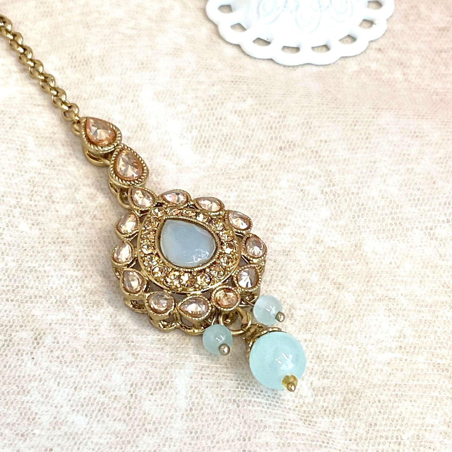 Light Blue Jhumka and Tikka set