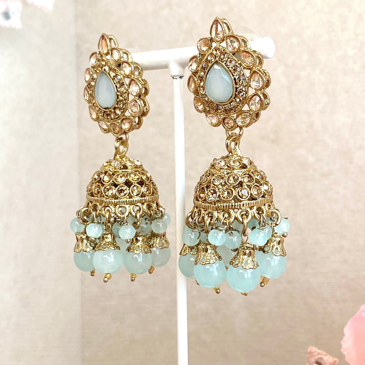 Light Blue Jhumka and Tikka set
