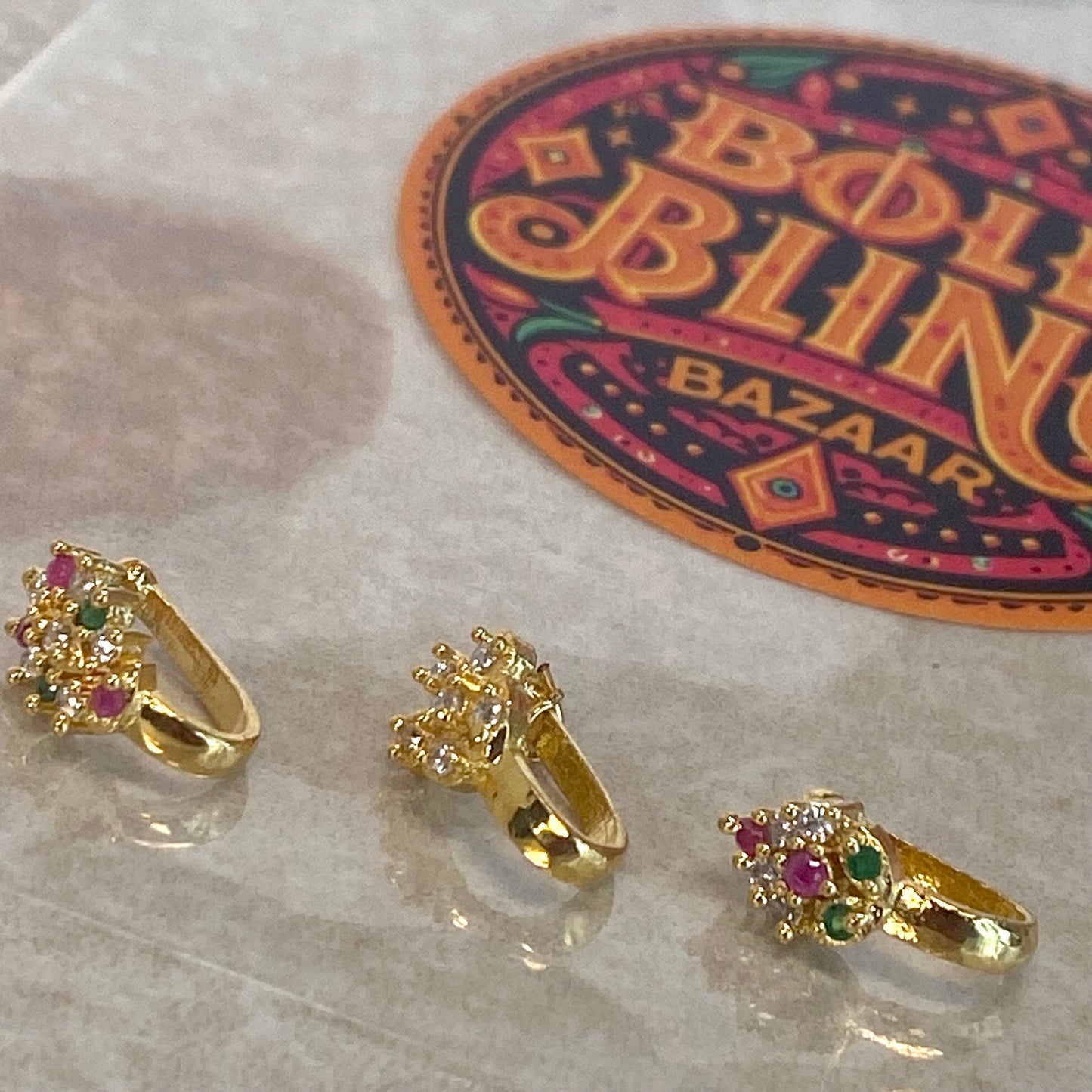 Small Nose ring - Gold Multipack/ Fashion Jewellery/ Gift for Women/Indian/Pakistani style/Nath /Indian Nose Jewellery