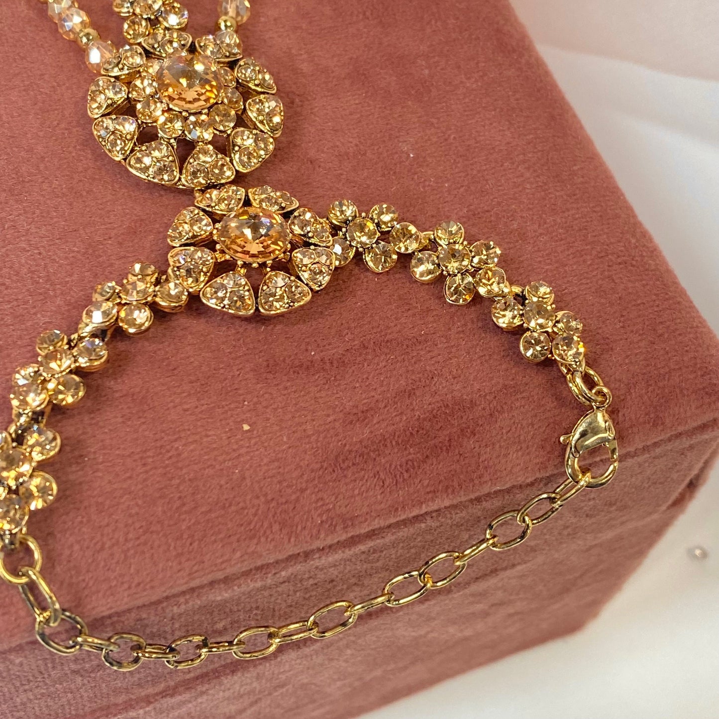 Hand Harness - Golden (3 ring)/ Fashion Jewellery/ Gift for Women/Indian/Pakistani style /Haathphool/Hand Accessory