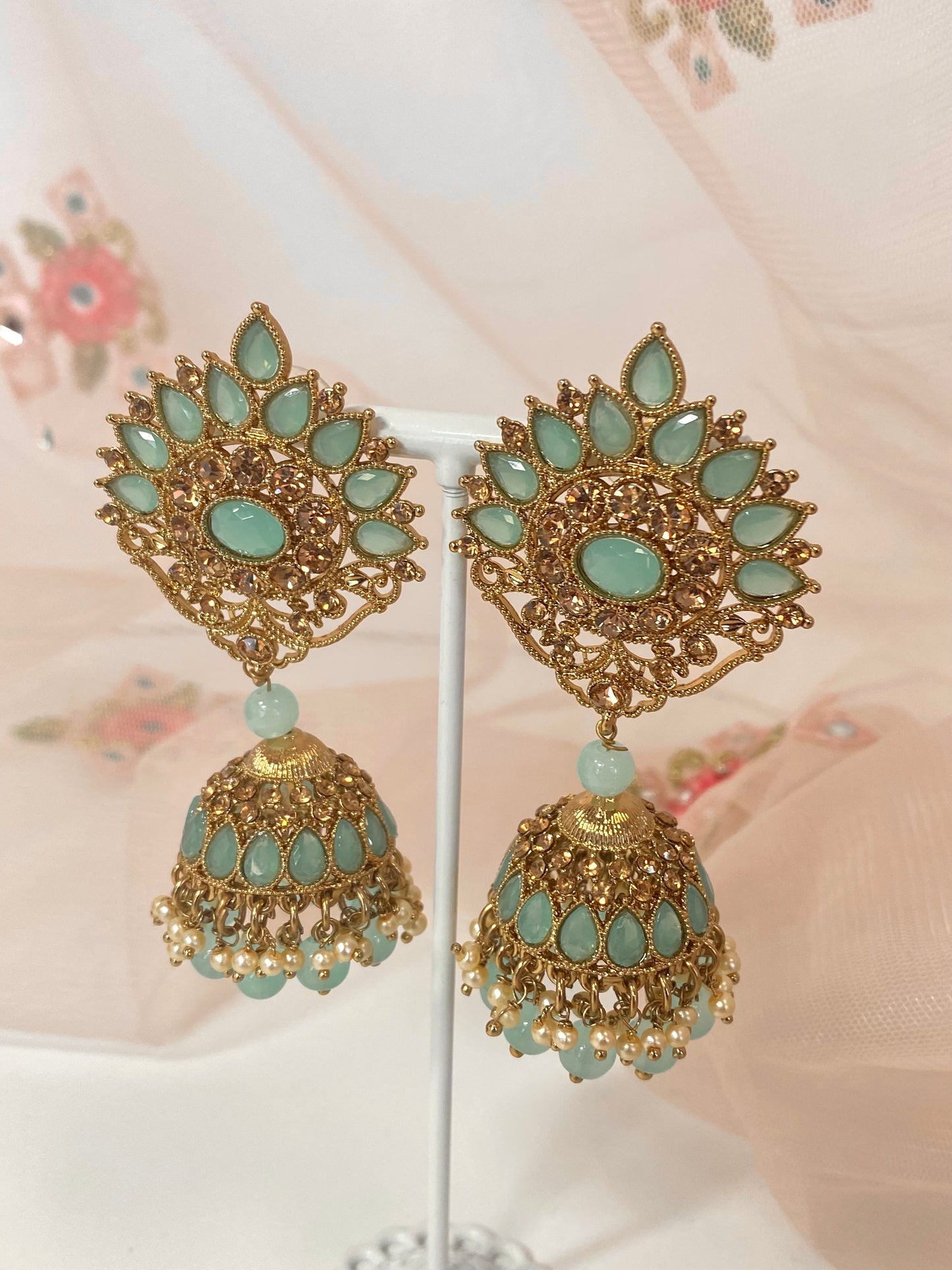 Medium Jhumka Earrings - Blue