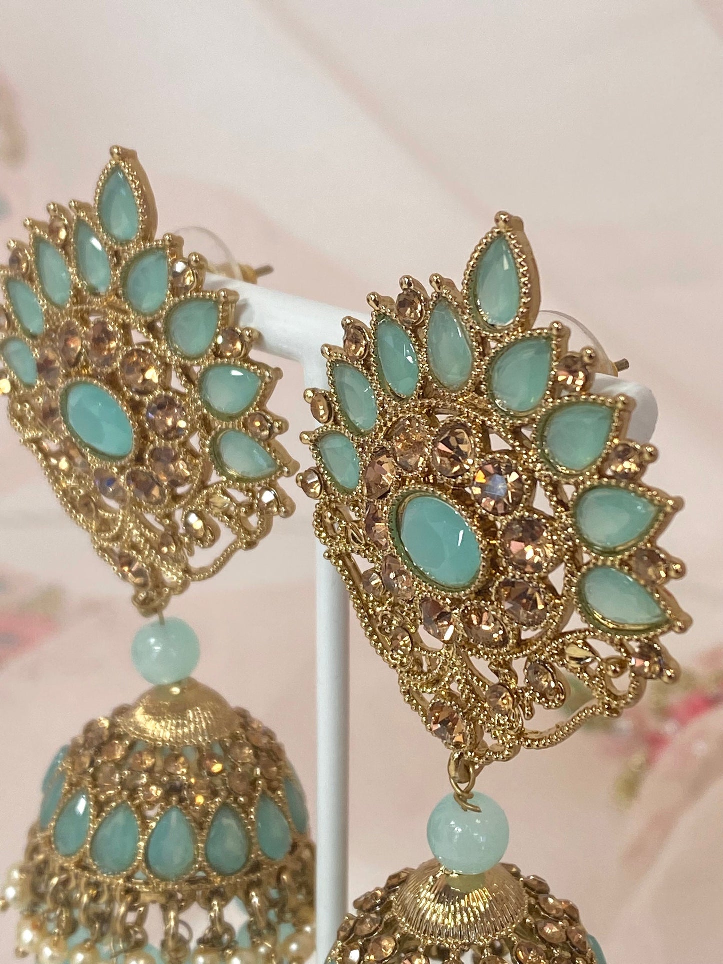 Medium Jhumka Earrings - Blue