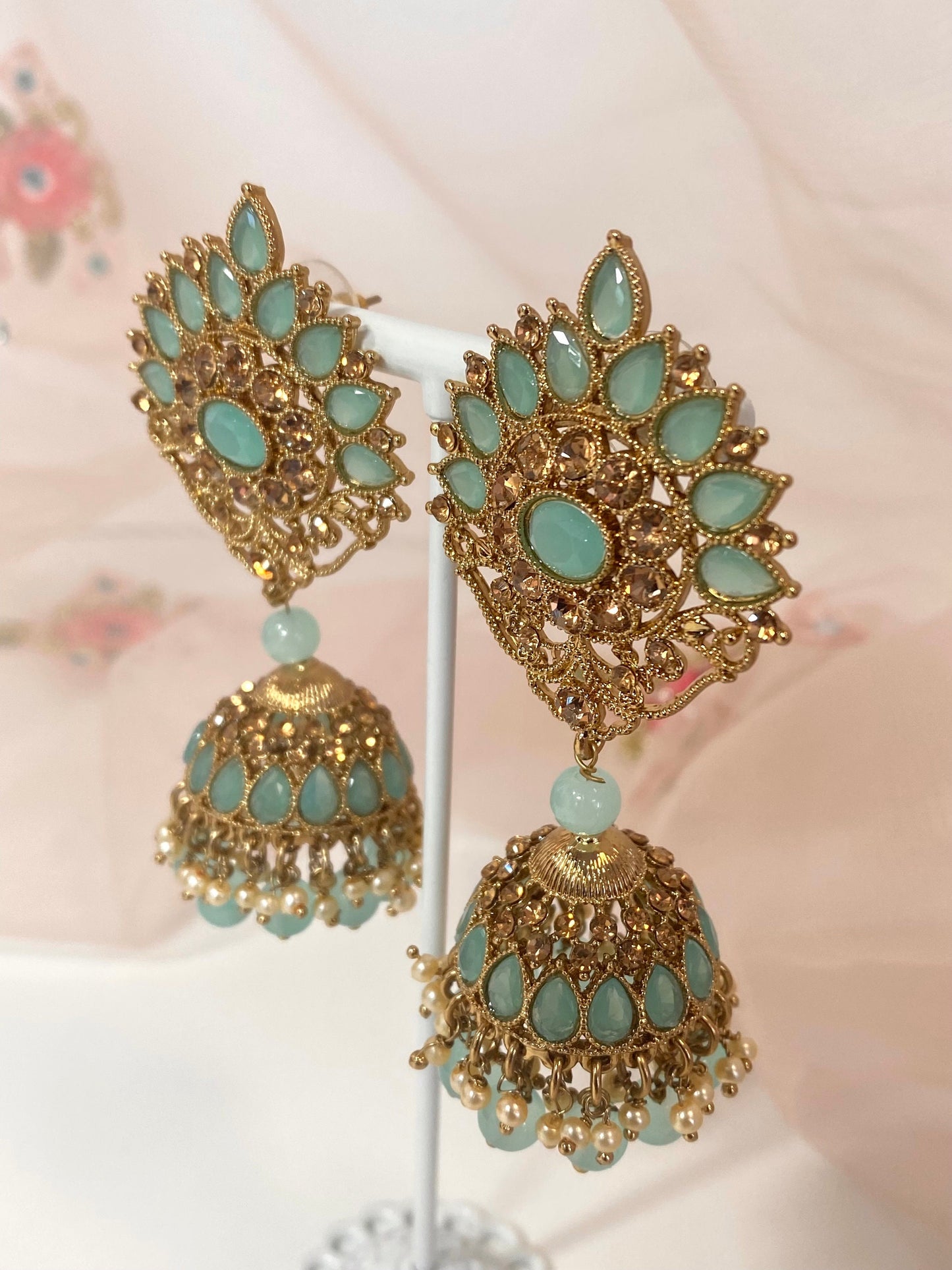 Medium Jhumka Earrings - Blue