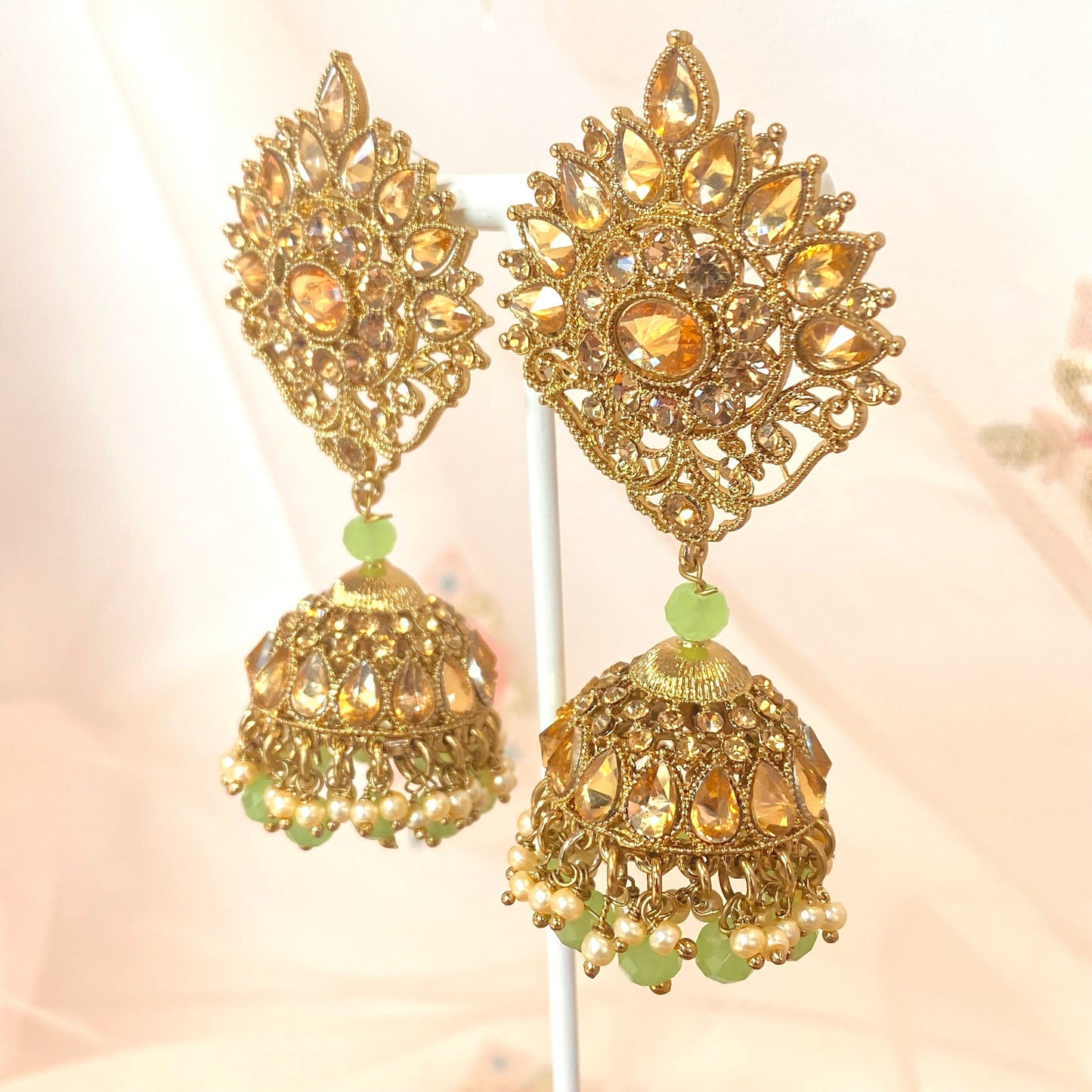 Medium Jhumka Earrings - Mint/ Indian Style Earring/ Fashion Jewellery/ Gift for Women