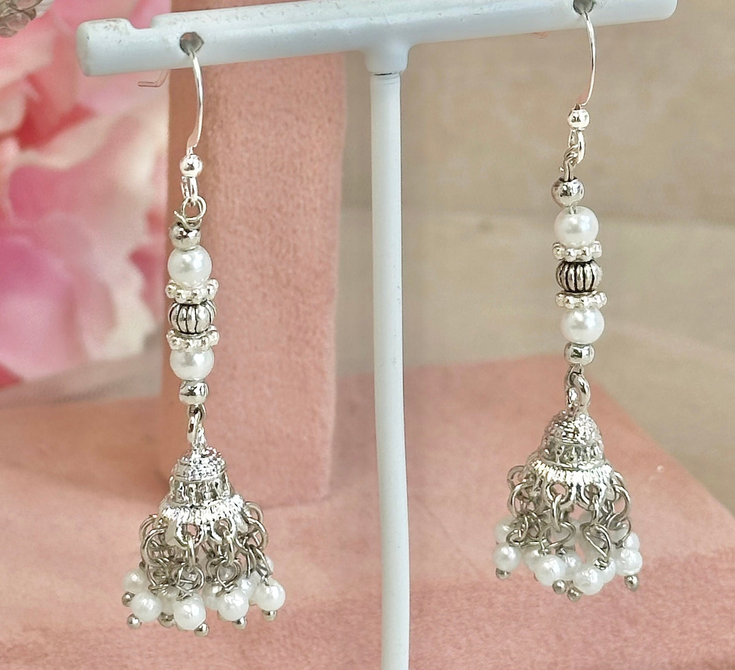 Silver Small Bangle Set with Earrings/Indian/ Pakistani/Jewelley/ Fashion Bracelet/small bangle/ wedding party/Valentines gifts