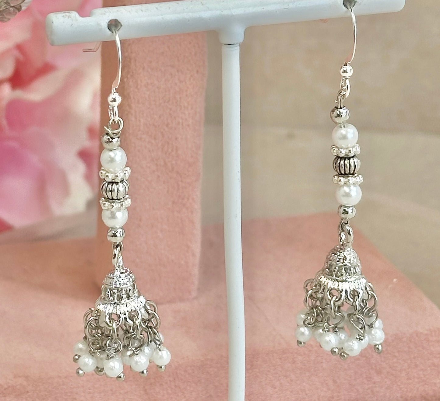 Silver Small Bangle Set with Earrings/Indian/ Pakistani/Jewelley/ Fashion Bracelet/small bangle/ wedding party/Valentines gifts