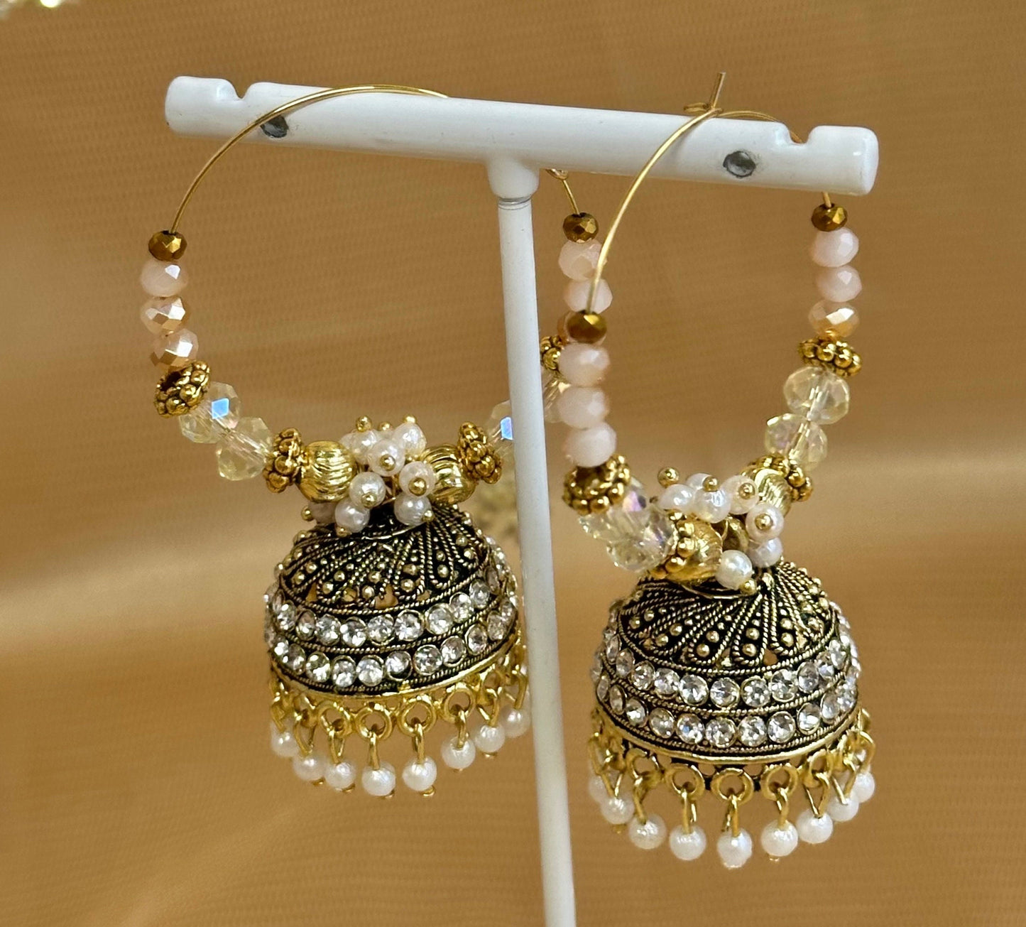 Medium Moon Shimmer Hoop Earrings/ Shiney earring/ Light weight/ Gift for Women/ Fashion Jewellery/ Gift for Women