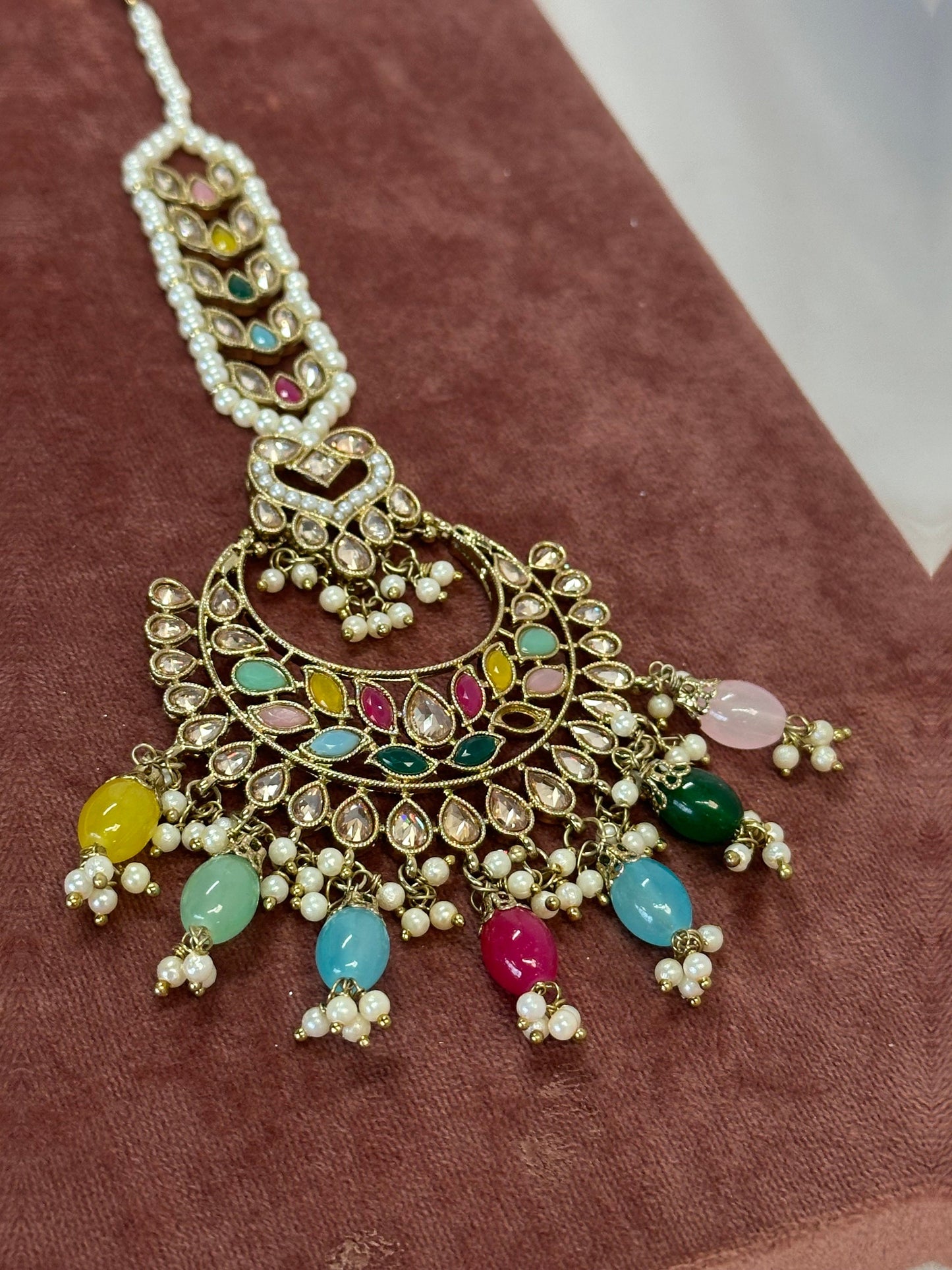 Multicolour Large Tikka - Slightly Faulty/ Tikli/ Indian/ Pakistani Fashion Jewellery/ Maang Tikkas