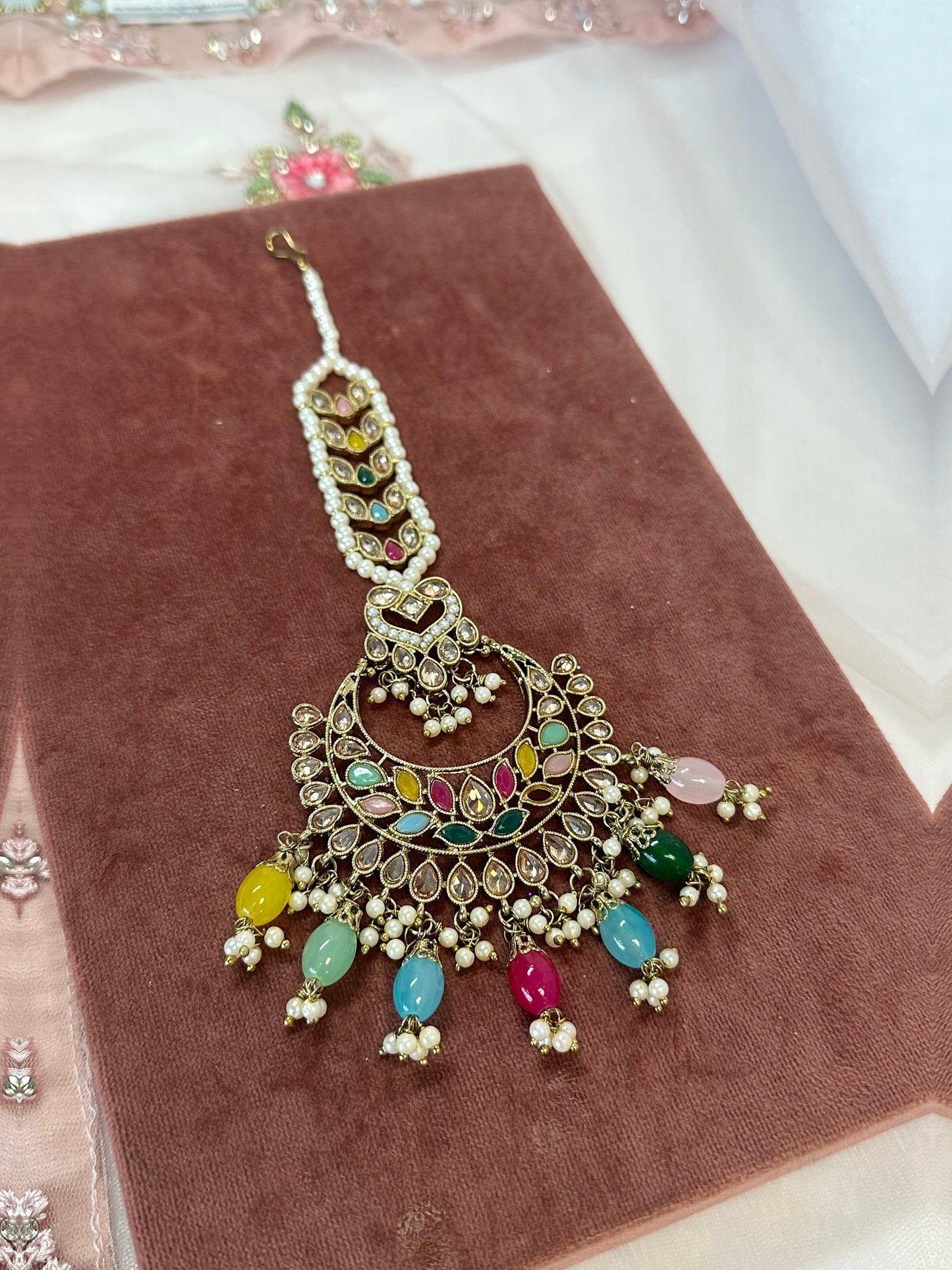 Multicolour Large Tikka - Slightly Faulty/ Tikli/ Indian/ Pakistani Fashion Jewellery/ Maang Tikkas