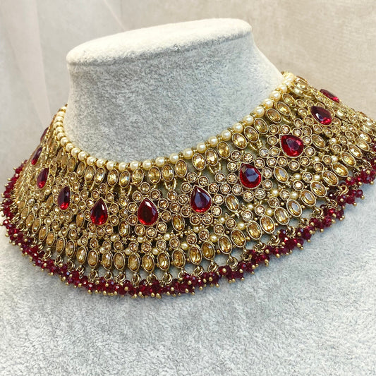 Maroon Necklace only/ Unique Style/ Indian/ Pakistani/Fashion Jewellery/ Gift for Women