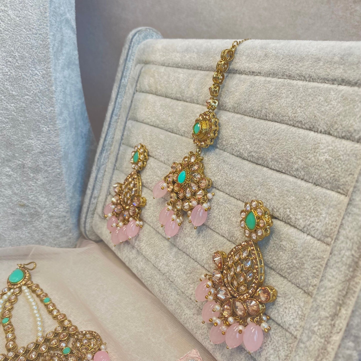 Pastel Bridal Double Necklace Set