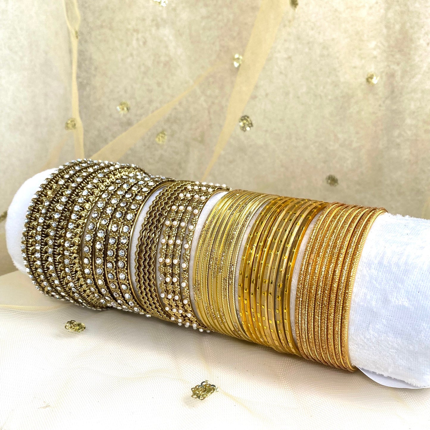 Bangle Roll Build Your Bangle Set - Gold Collection/Indian/ Pakistani/Jewelley/ Fashion Bracelet/Gift for wome/ Bangle Roll