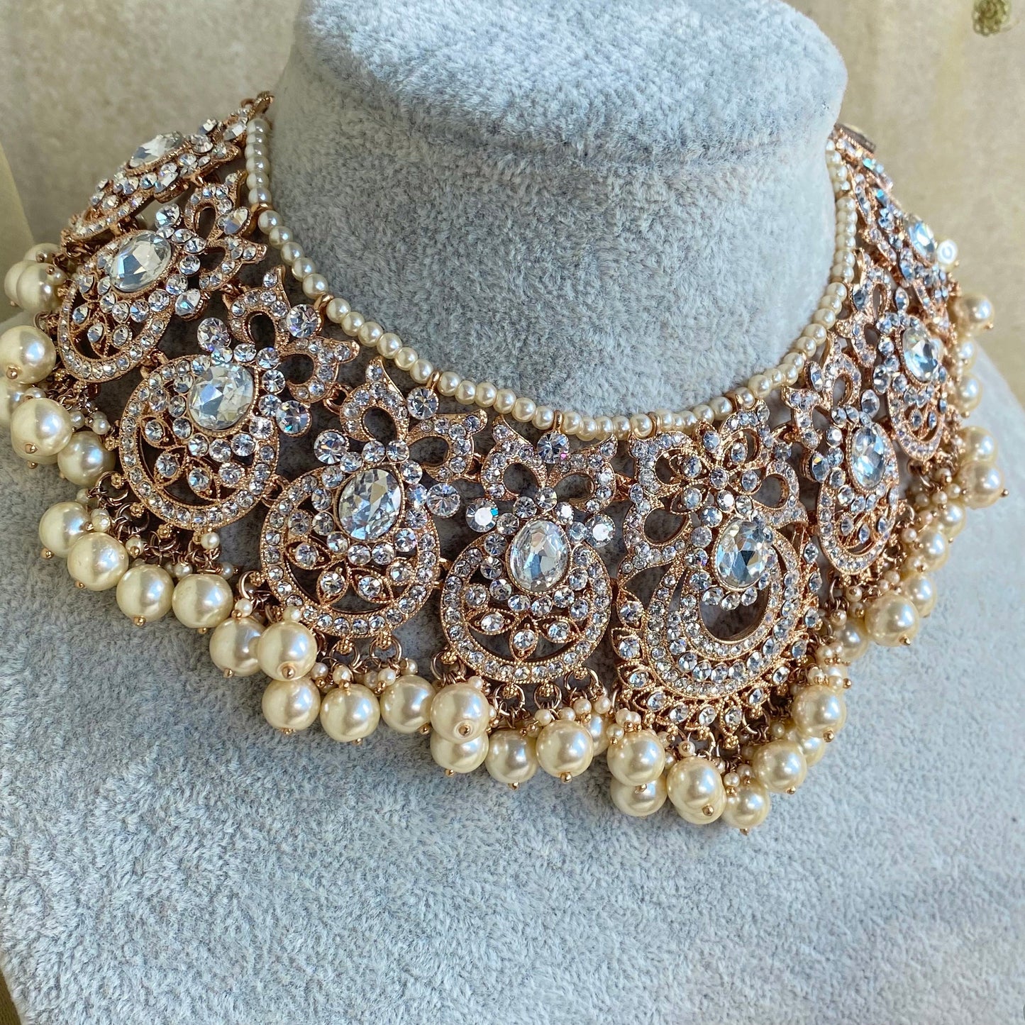 Rose Gold Full Bridal Necklace set