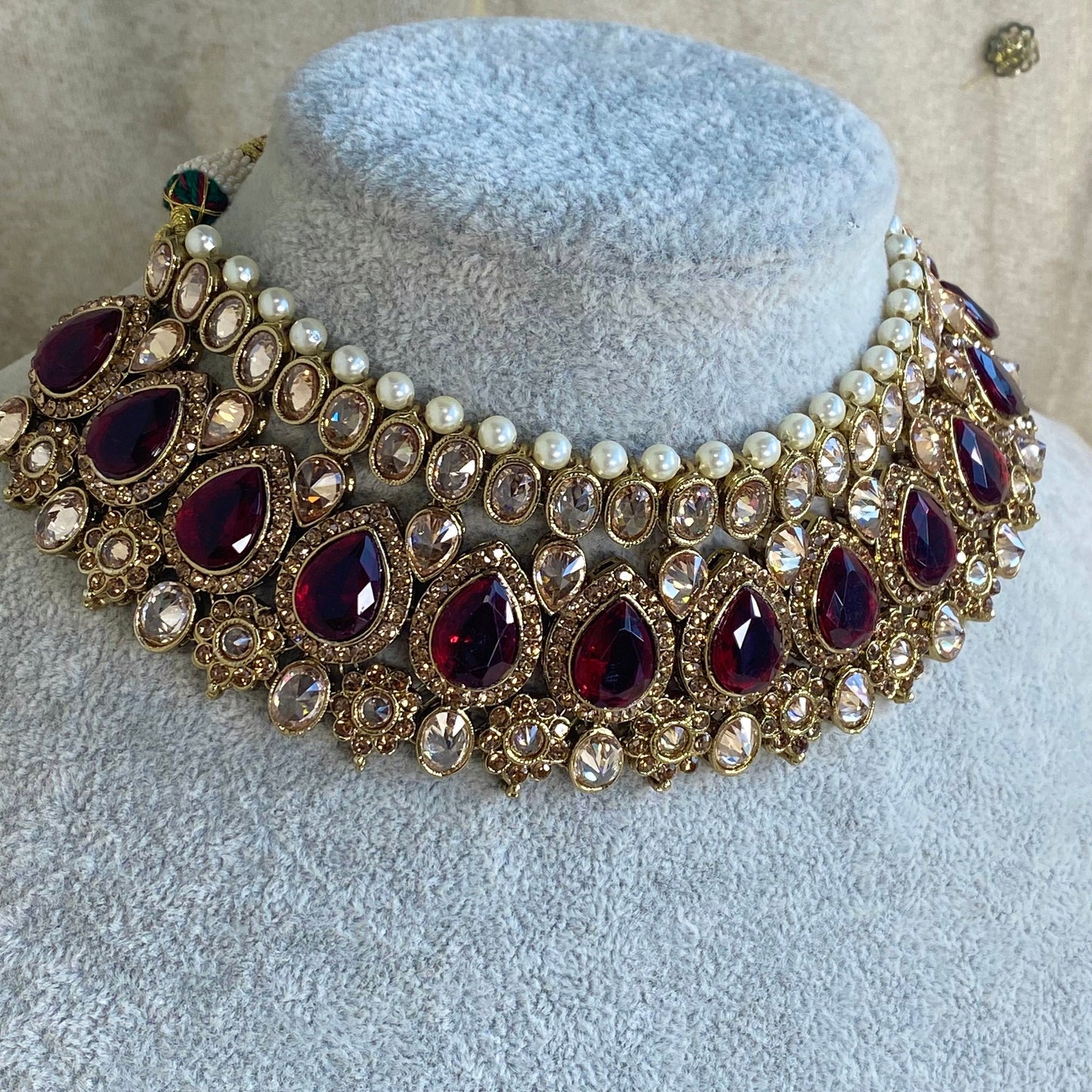Maroon Bridal Choker Set
