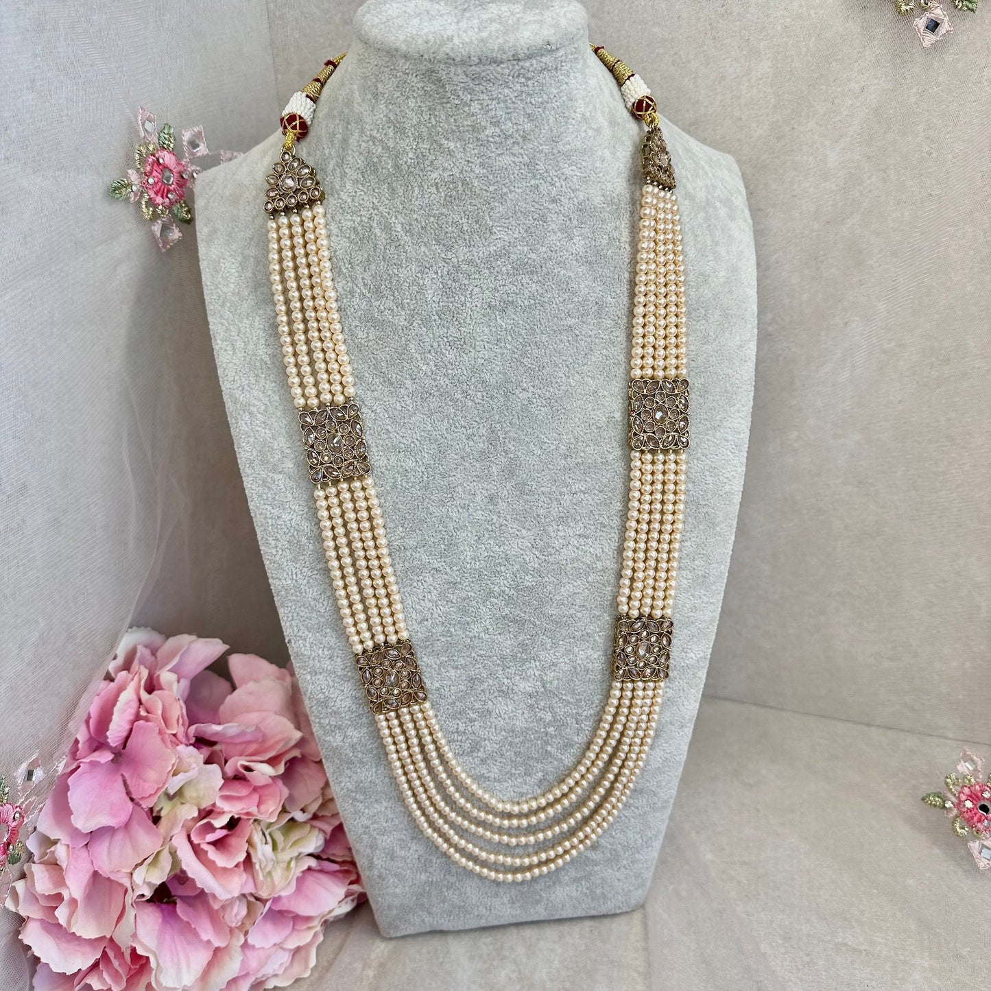 Champagne Long Mala/ Haar/ Long Necklace/ Unique Style/ Indian/ Pakistani/Fashion Jewellery/ Gift for Women
