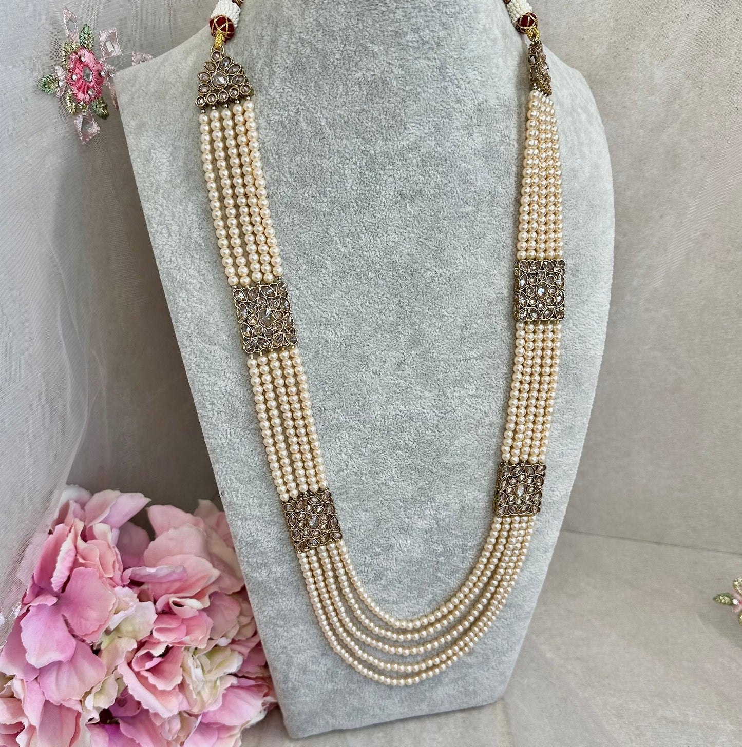 Champagne Long Mala/ Haar/ Long Necklace/ Unique Style/ Indian/ Pakistani/Fashion Jewellery/ Gift for Women