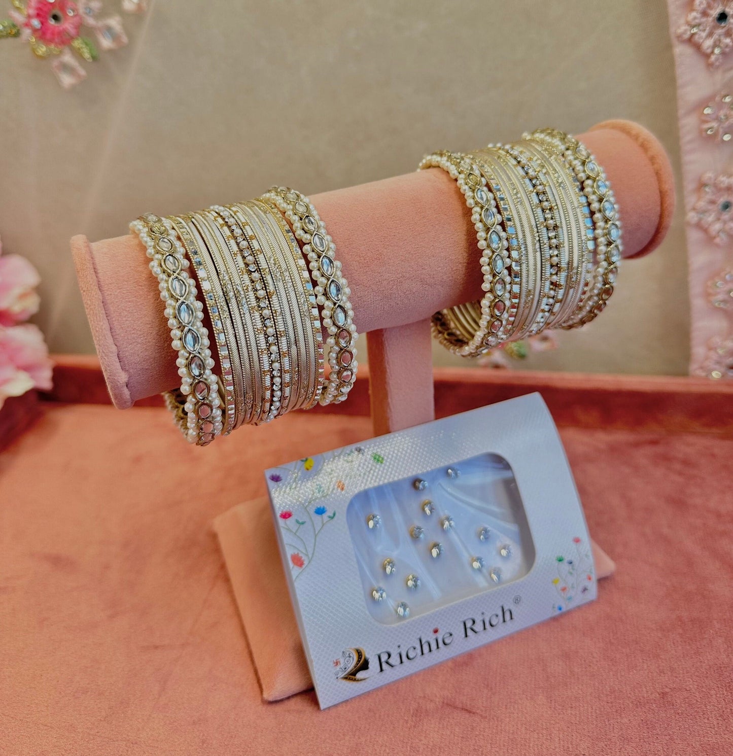 Small Clear Bangle Set (Bindi pack included)/Indian/ Pakistani/Jewelley/ Fashion Bracelet